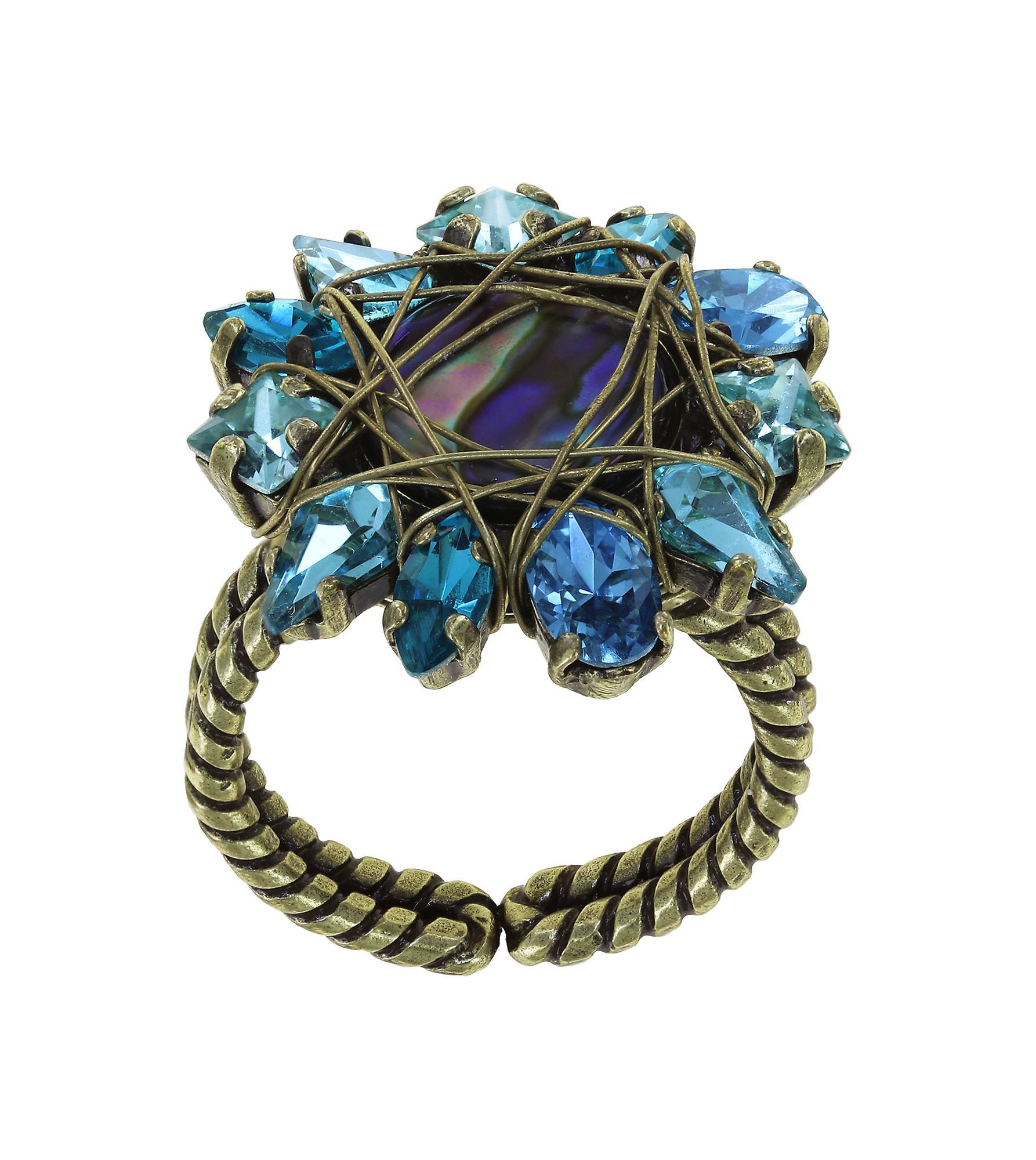 image for Ring Cocktail at the Beach Blue / Green  size S