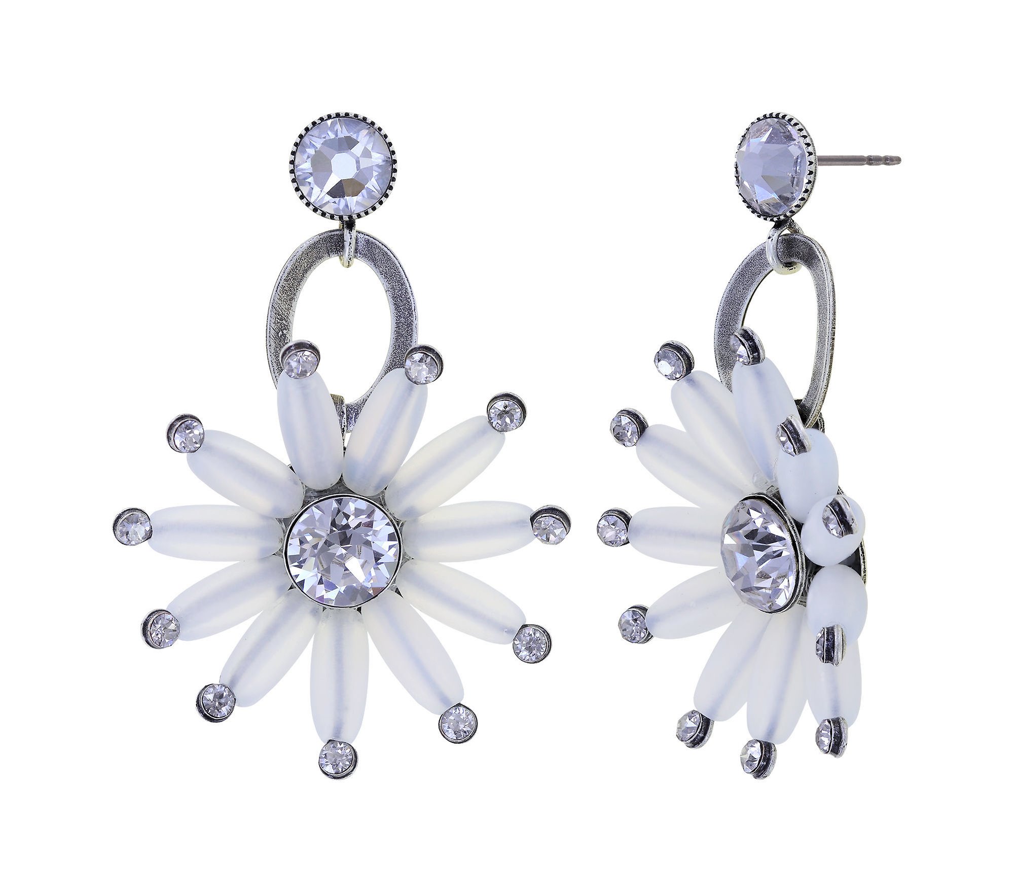 image for Earring Stud Dangling Daisy Riot White  