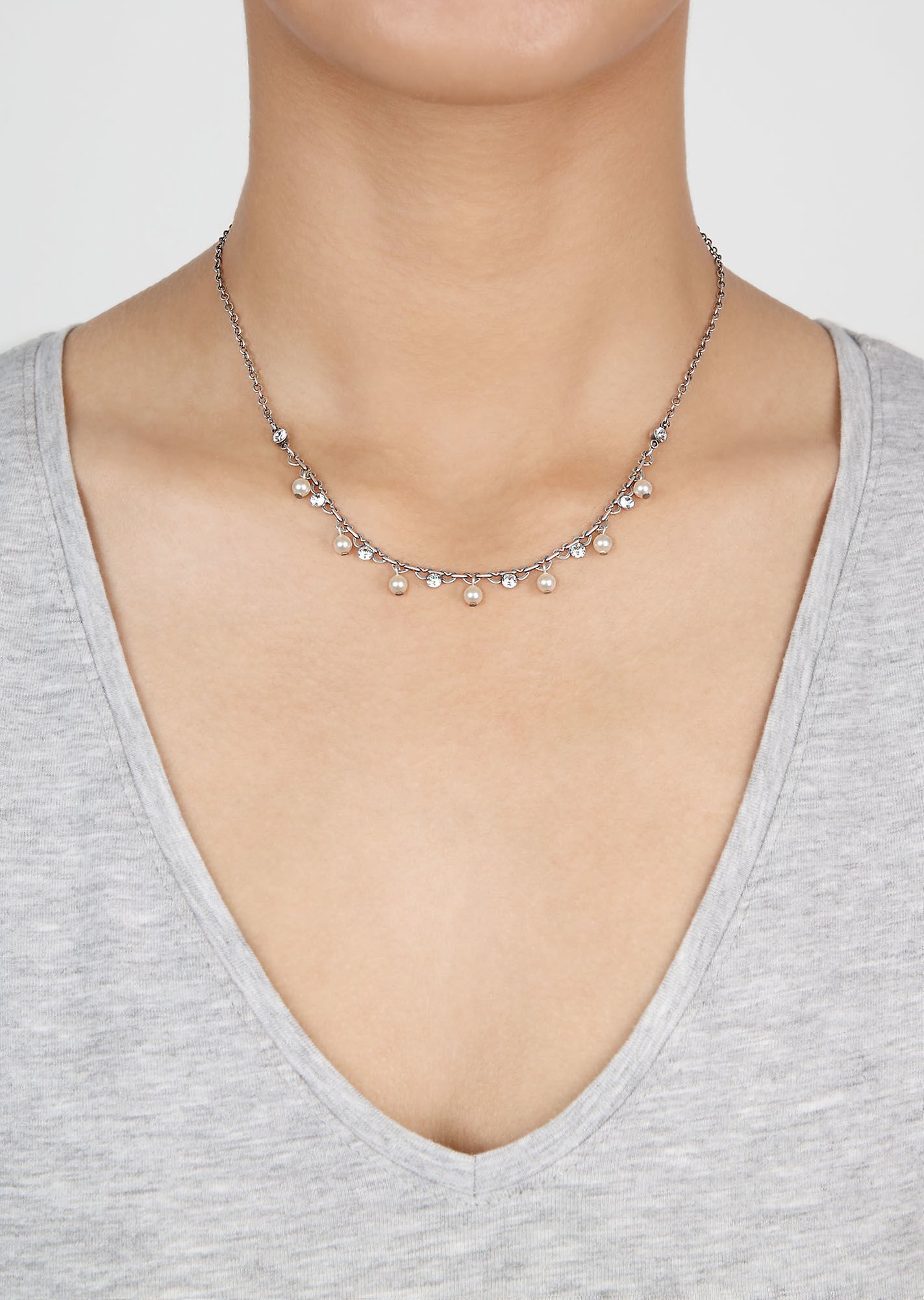 Kép Necklace Pearl Shadow White crystal 