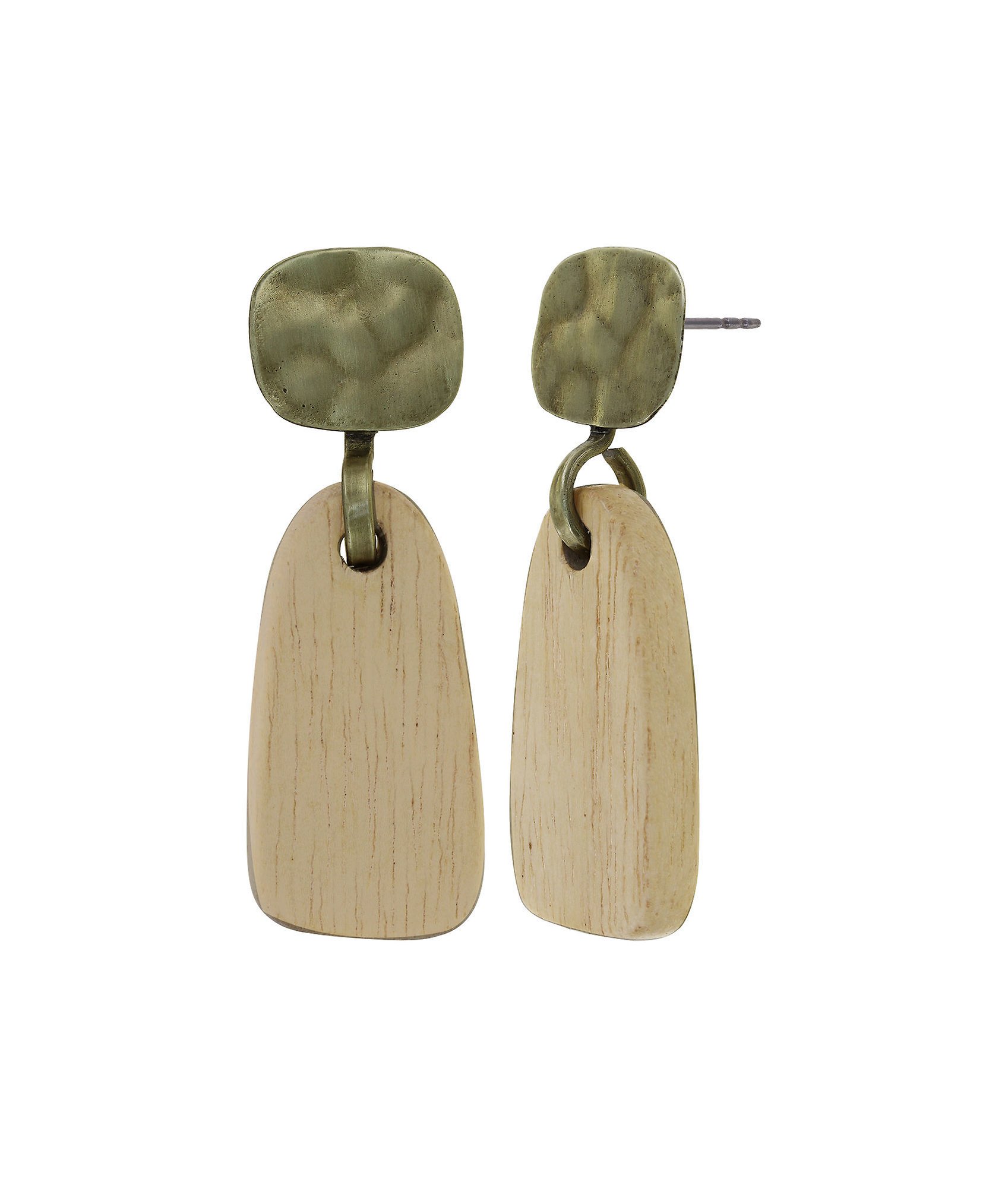 image for Earring Stud Dangling Earth, Wind and Business Beige  