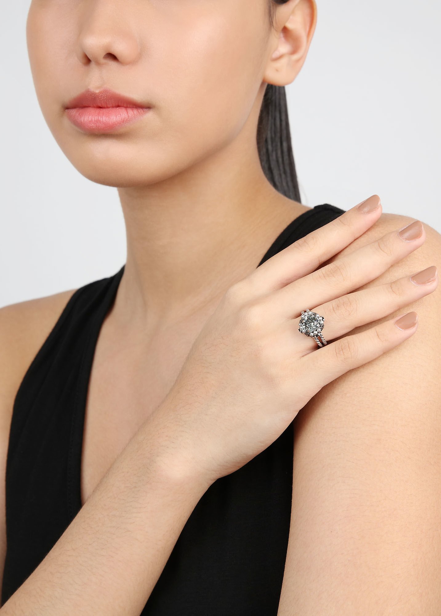 image pour Anneau Pearl Shadow Gris black diamond 