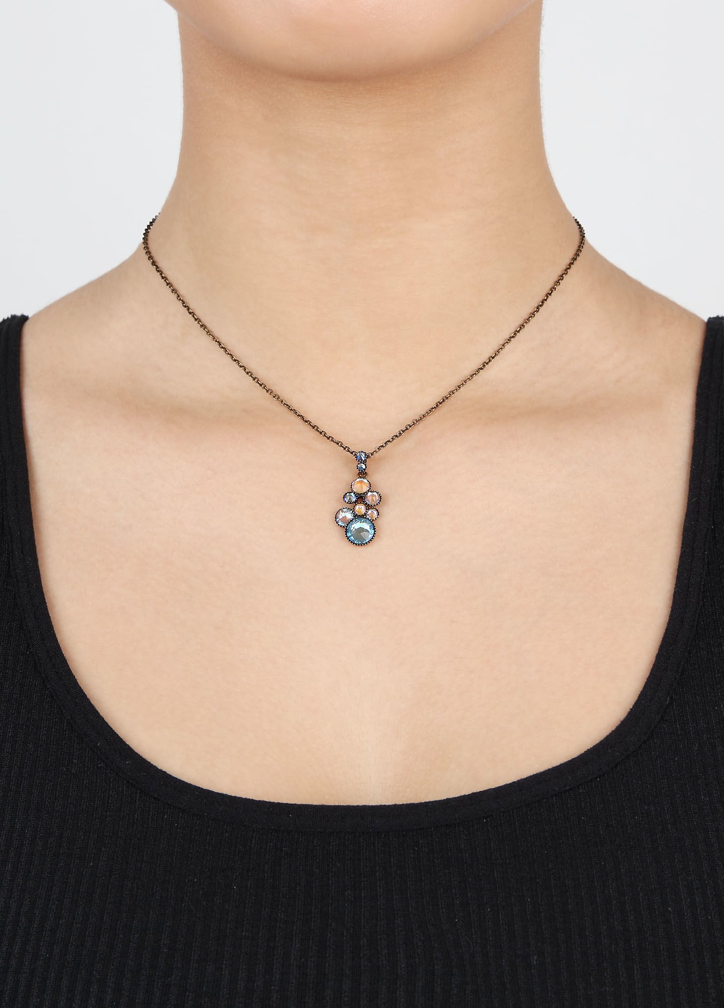 image for Necklace Pendant Water Cascade Beach Sea Sun blue/brown 