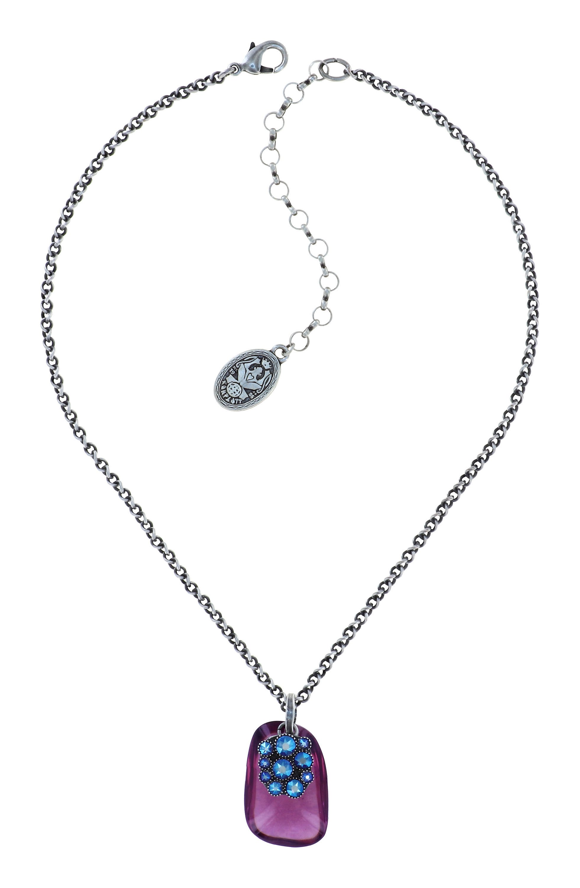 image for Necklace Pendant Earth, Wind and Business Blue / Lila  