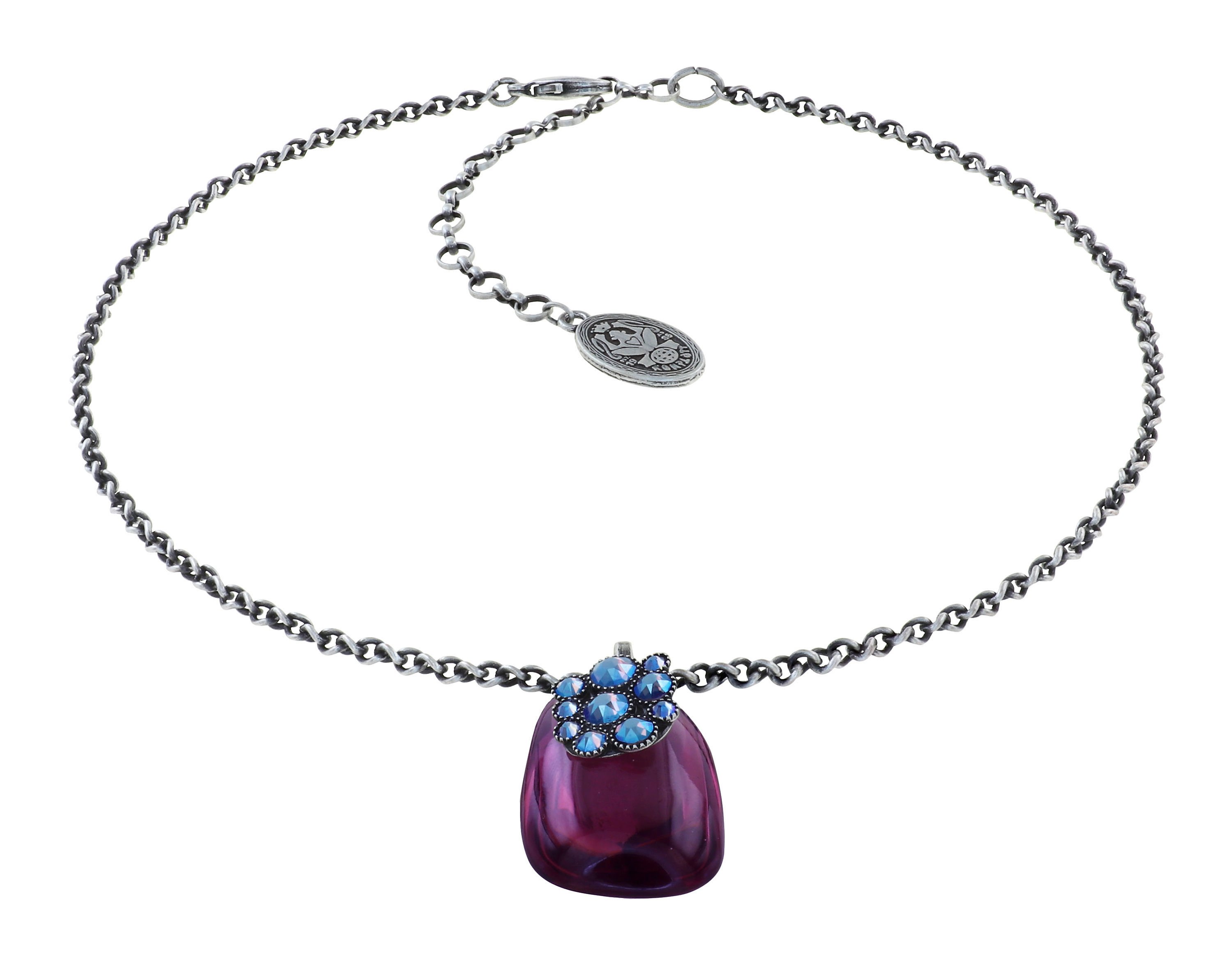 image for Necklace Pendant Earth, Wind and Business Blue / Lila  