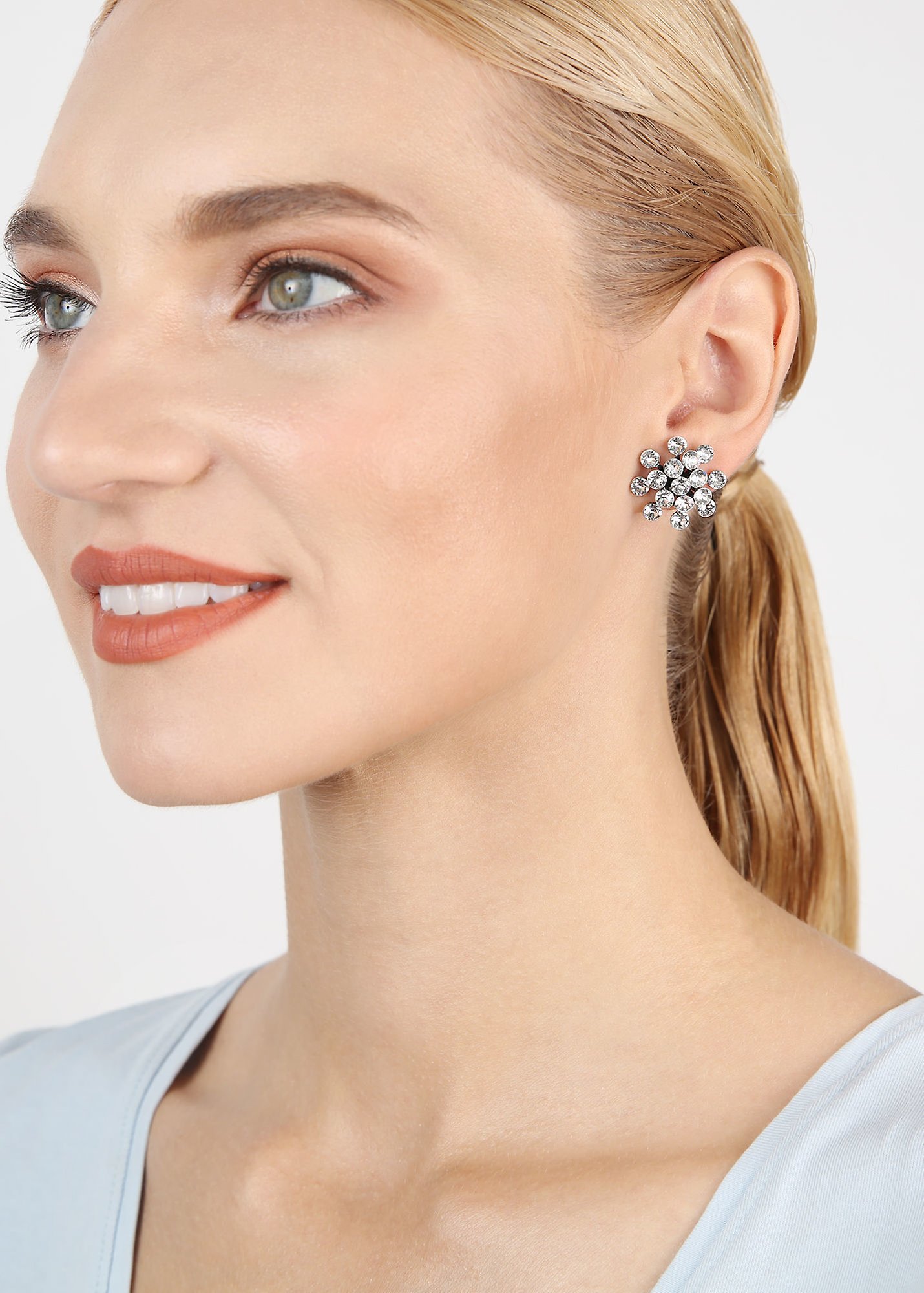 image pour Clou d'oreille Magic Fireball Blanc crystal Classic Size (21mm Ø)