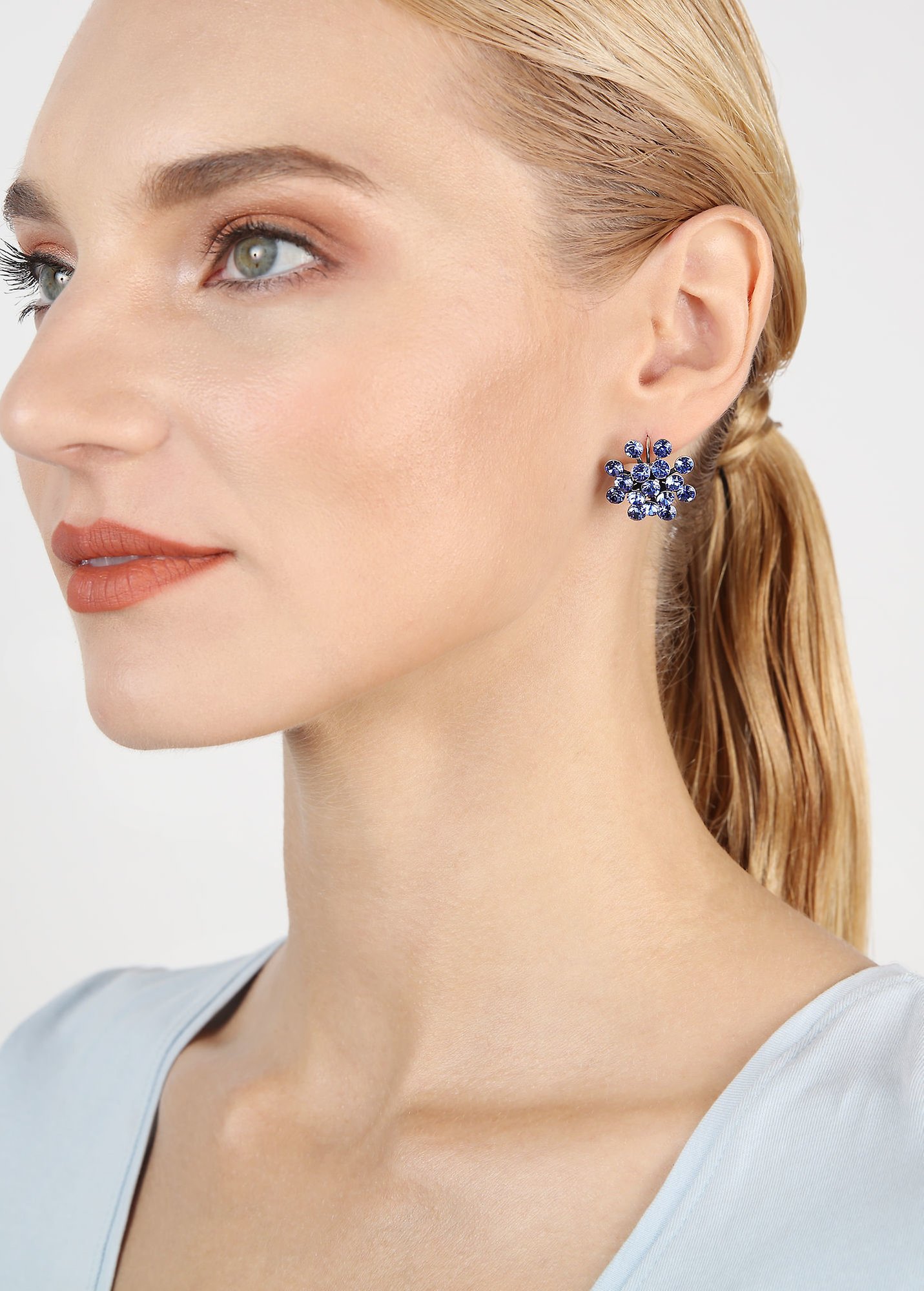 image pour Boucles d'oreilles Eurowire Magic Fireball Bleu sapphire Classic Size (21mm Ø)