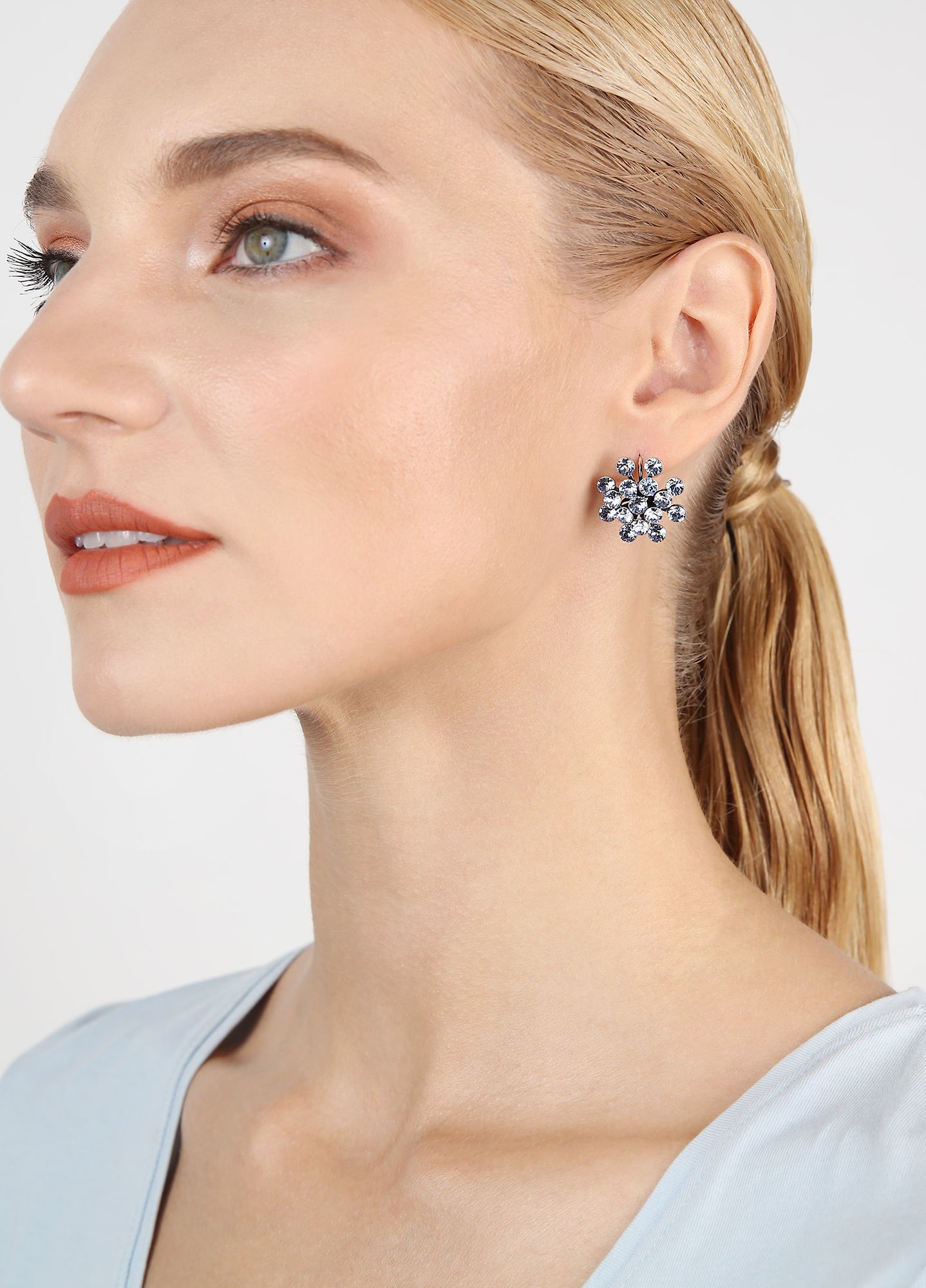 image pour Boucles d'oreilles Eurowire Magic Fireball Bleu Clair light sapphire Classic Size (21mm Ø)