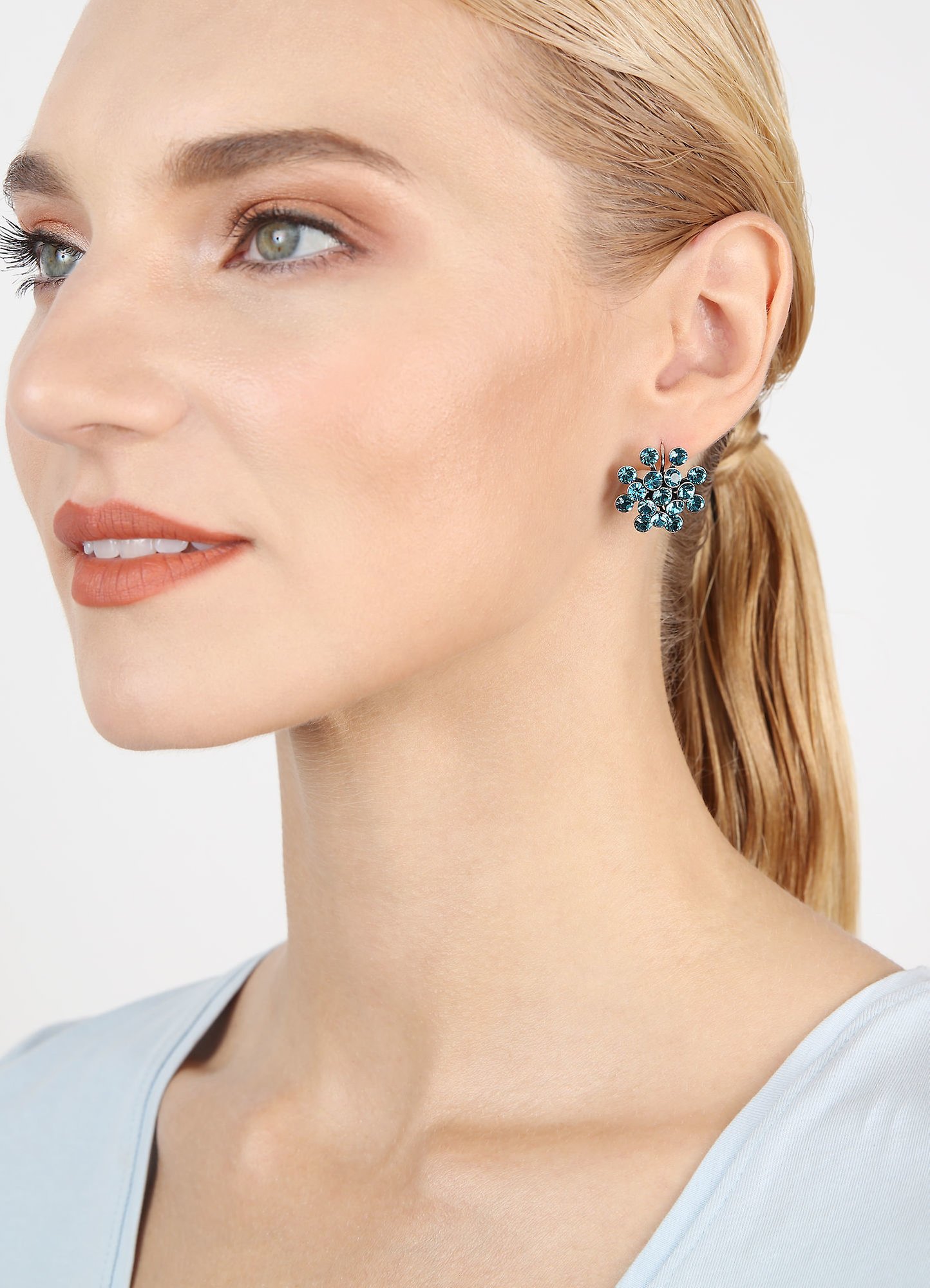 image pour Boucles d'oreilles Eurowire Magic Fireball Turquoise indicolite Classic Size (21mm Ø)