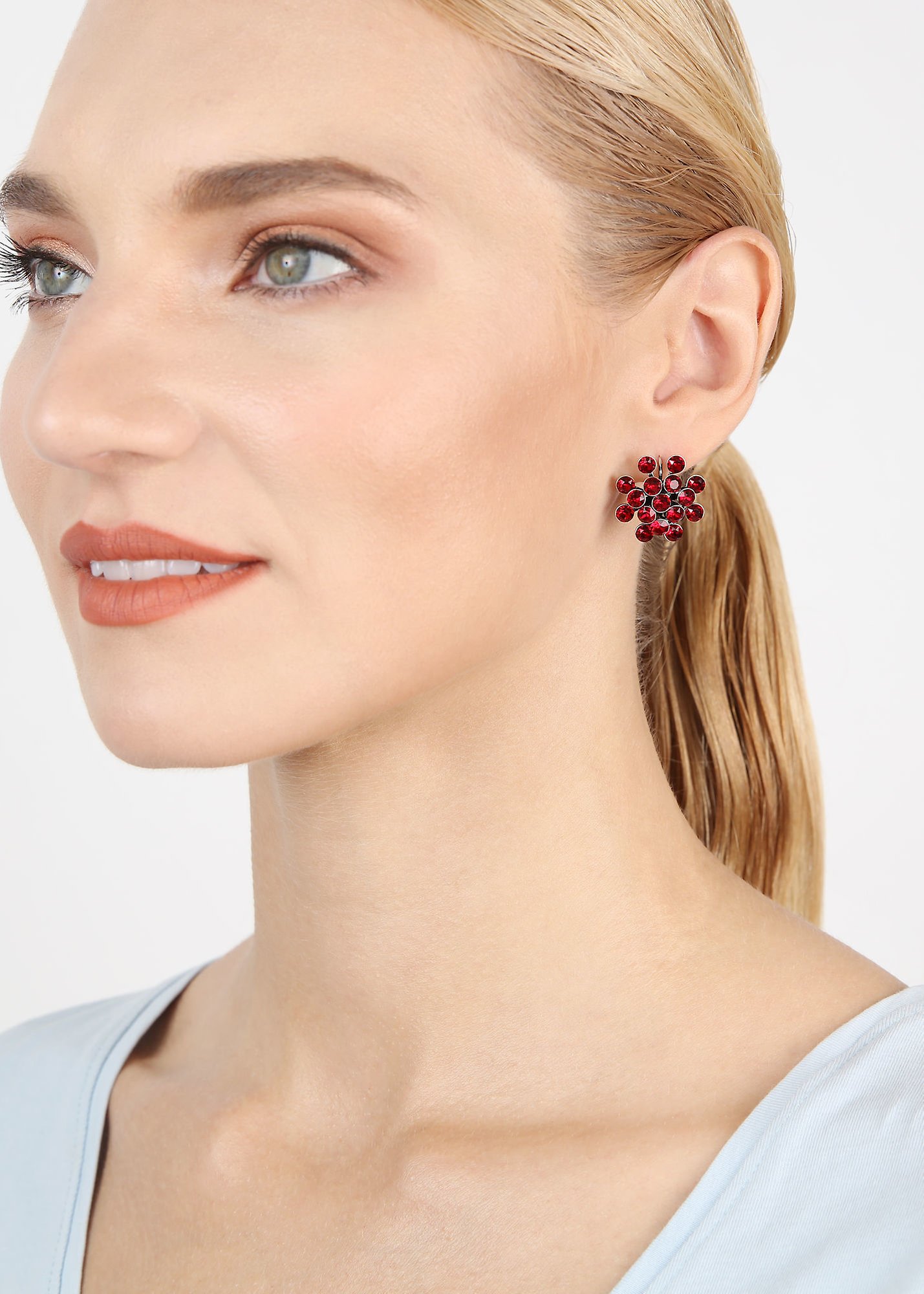 image for Earring Eurowire Magic Fireball Red siam Classic Size (21mm Ø)