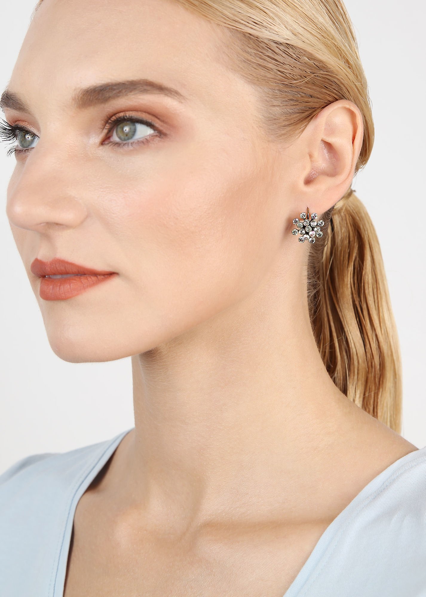 image for Earring Eurowire Magic Fireball White / Light Rose crystal vitrail light mini