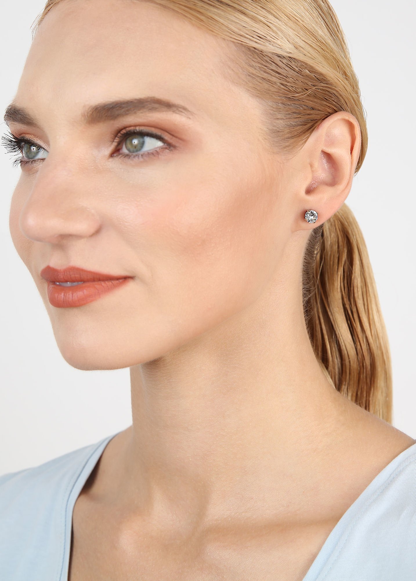 image pour Clou d'oreille Black Jack Blanc crystal SS 29