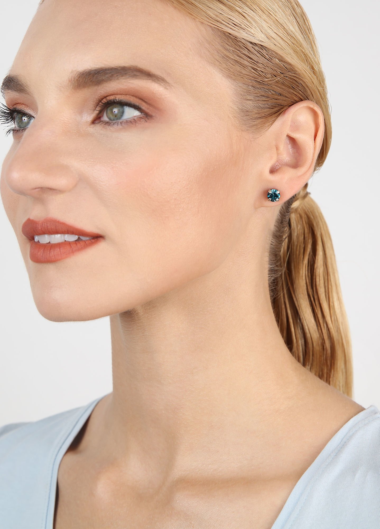 image pour Clou d'oreille Black Jack Bleu indicolite SS 29