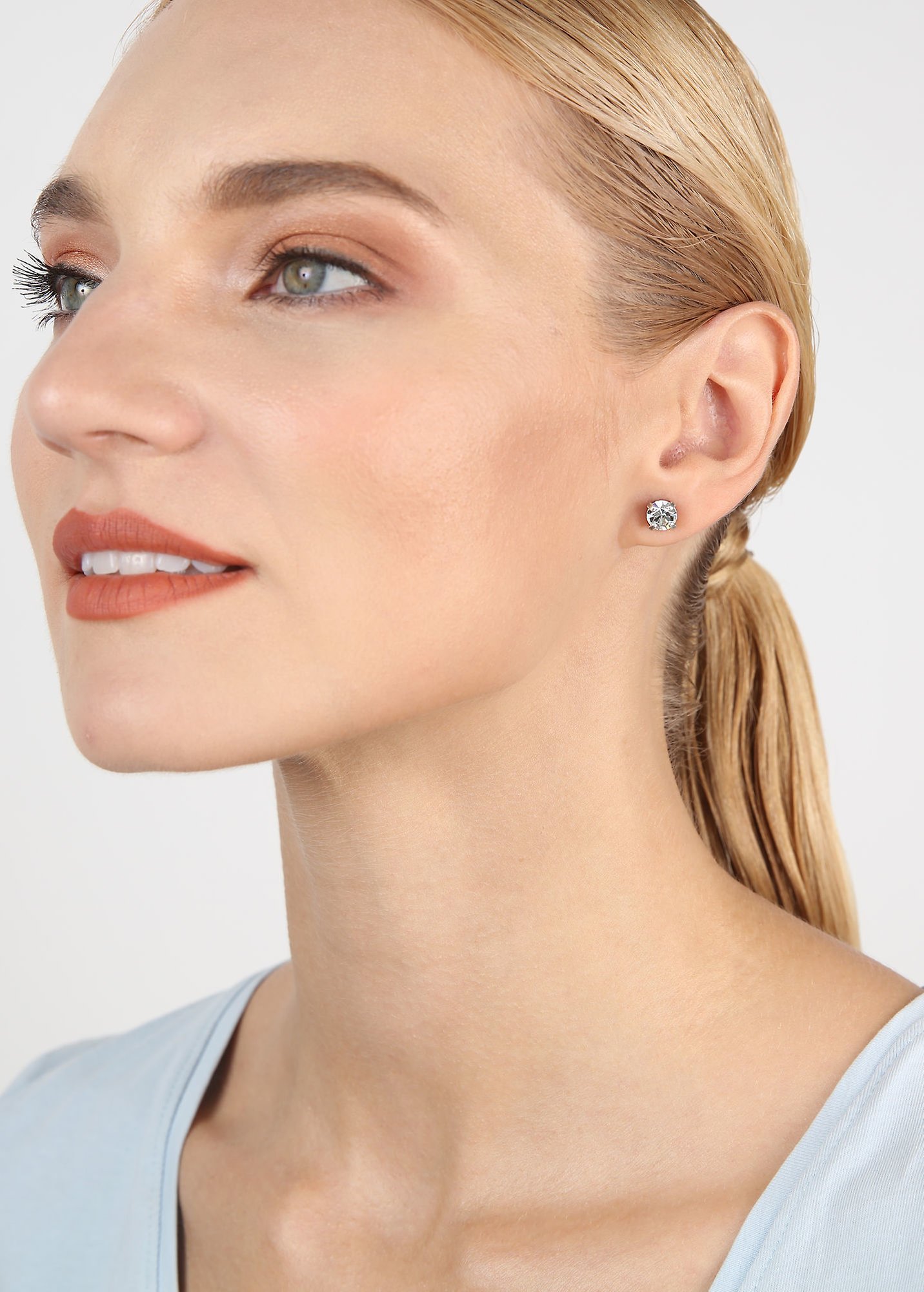 image for Earring Stud Black Jack White crystal SS 29