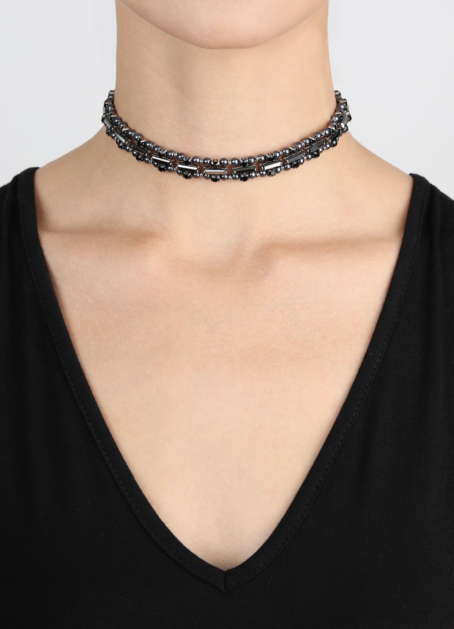 image pour Collier ras-de-cou Simplicité Royale Shades Of Black Black 