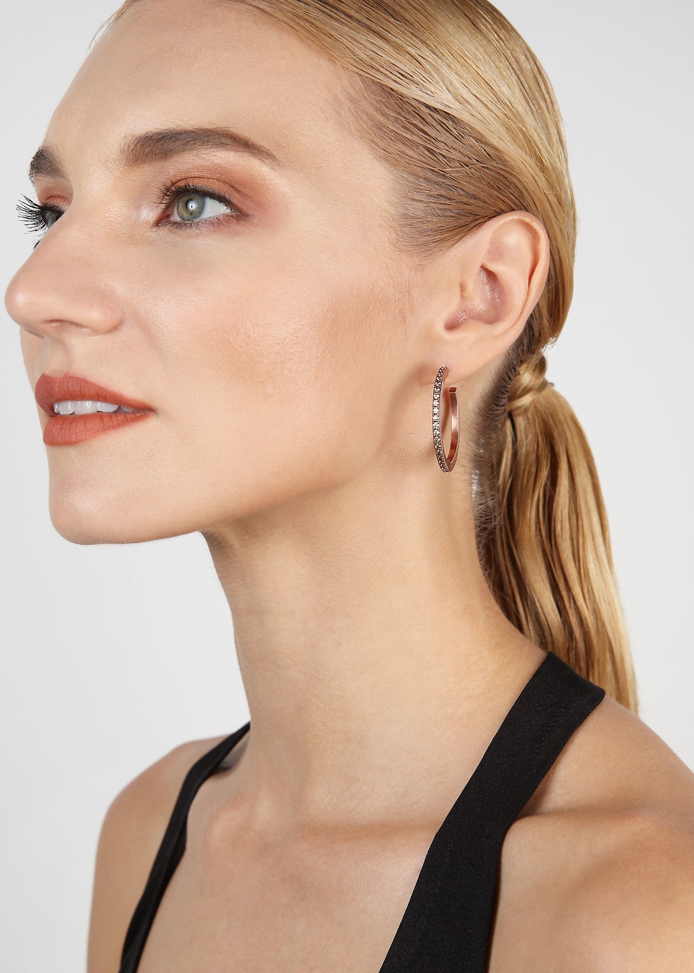 image for Creole Earrings Daily Glam Champagne champagne 35 mm