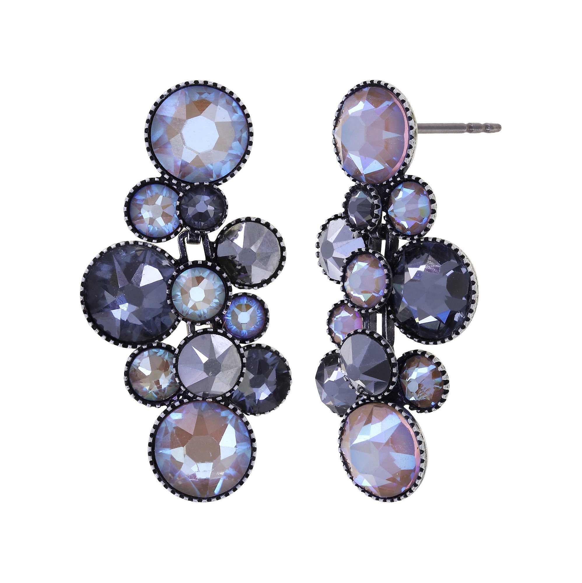 image for Earring Stud Dangling Water Cascade Grey  