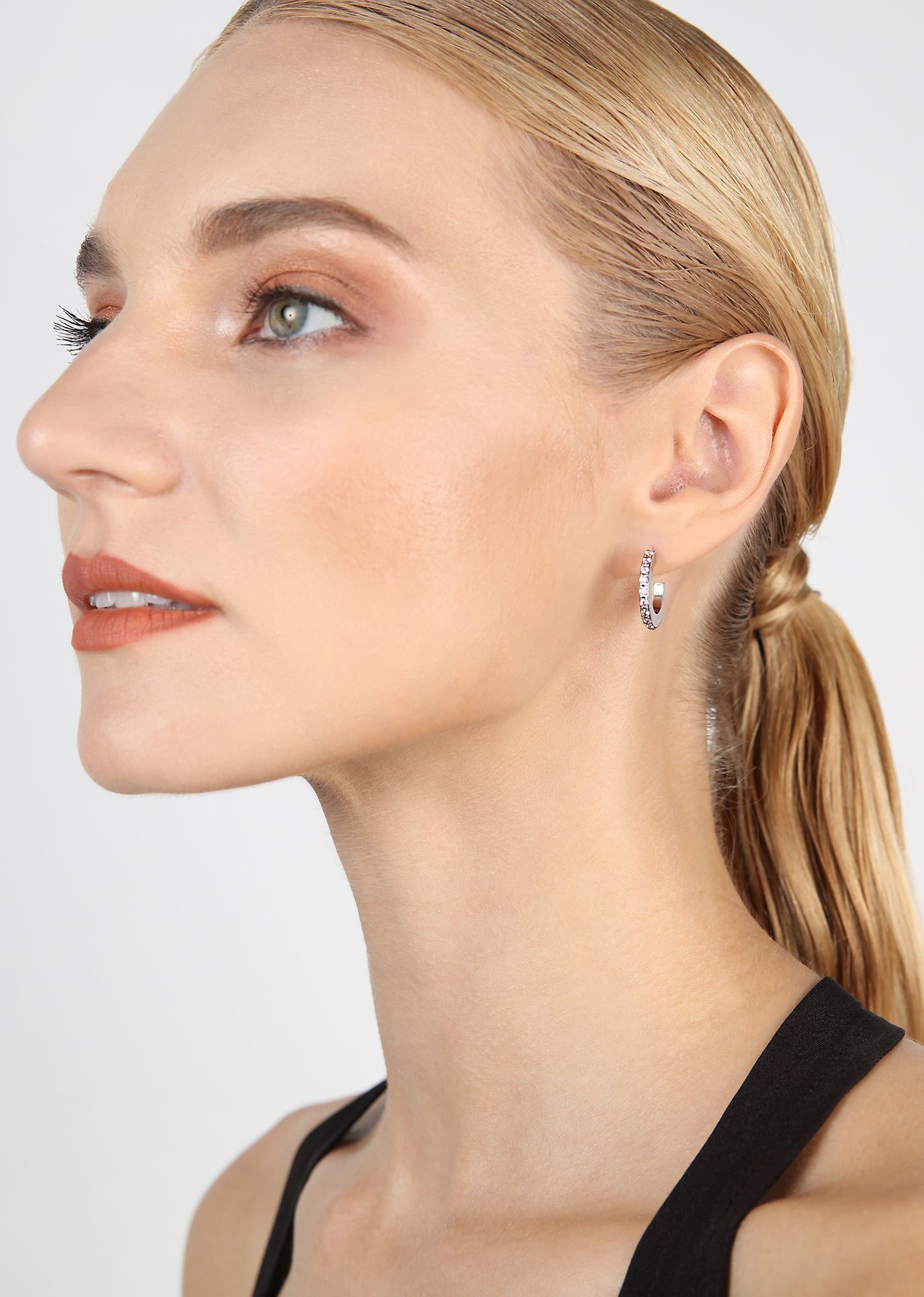 image for Creole Earrings Daily Glam Pink Pink 19mm