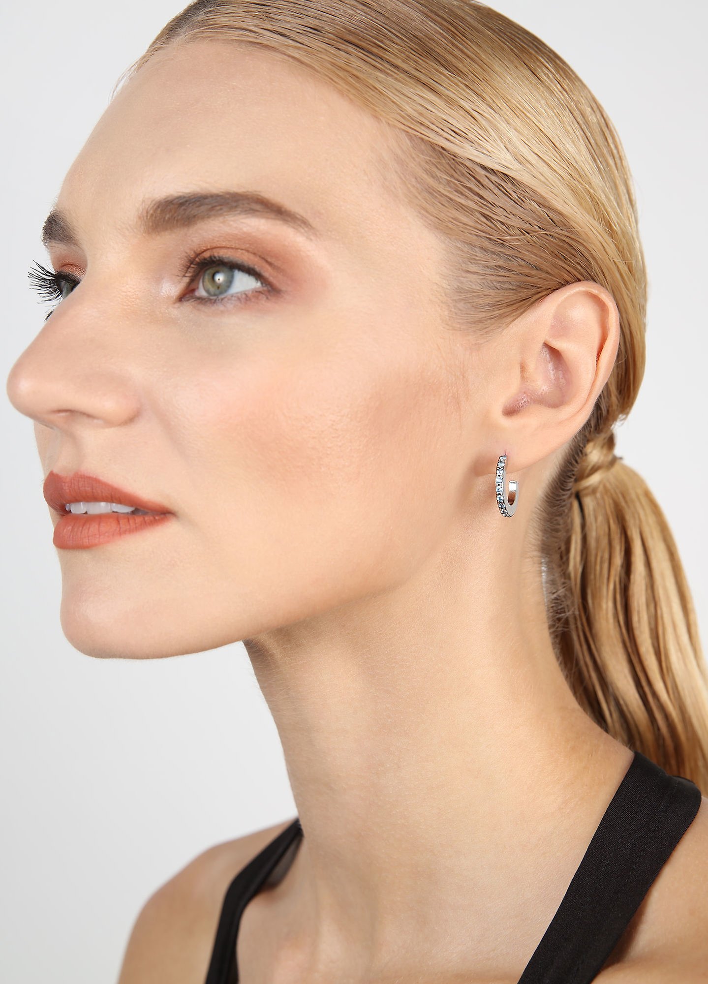 image pour Boucles d'oreilles créoles Daily Glam Aigue-Marine aquamarine 19mm