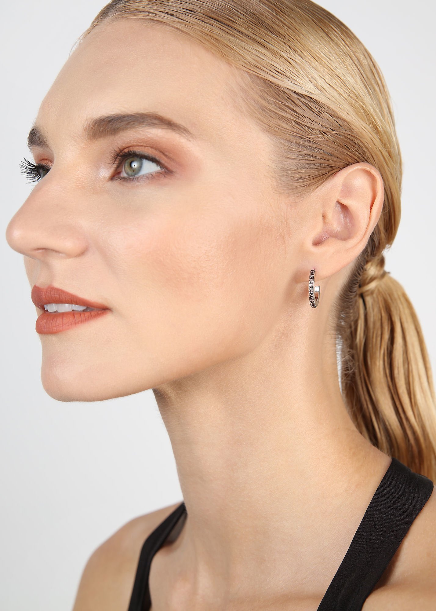 image pour Boucles d'oreilles créoles Daily Glam Marron Clair Light Brown 19mm