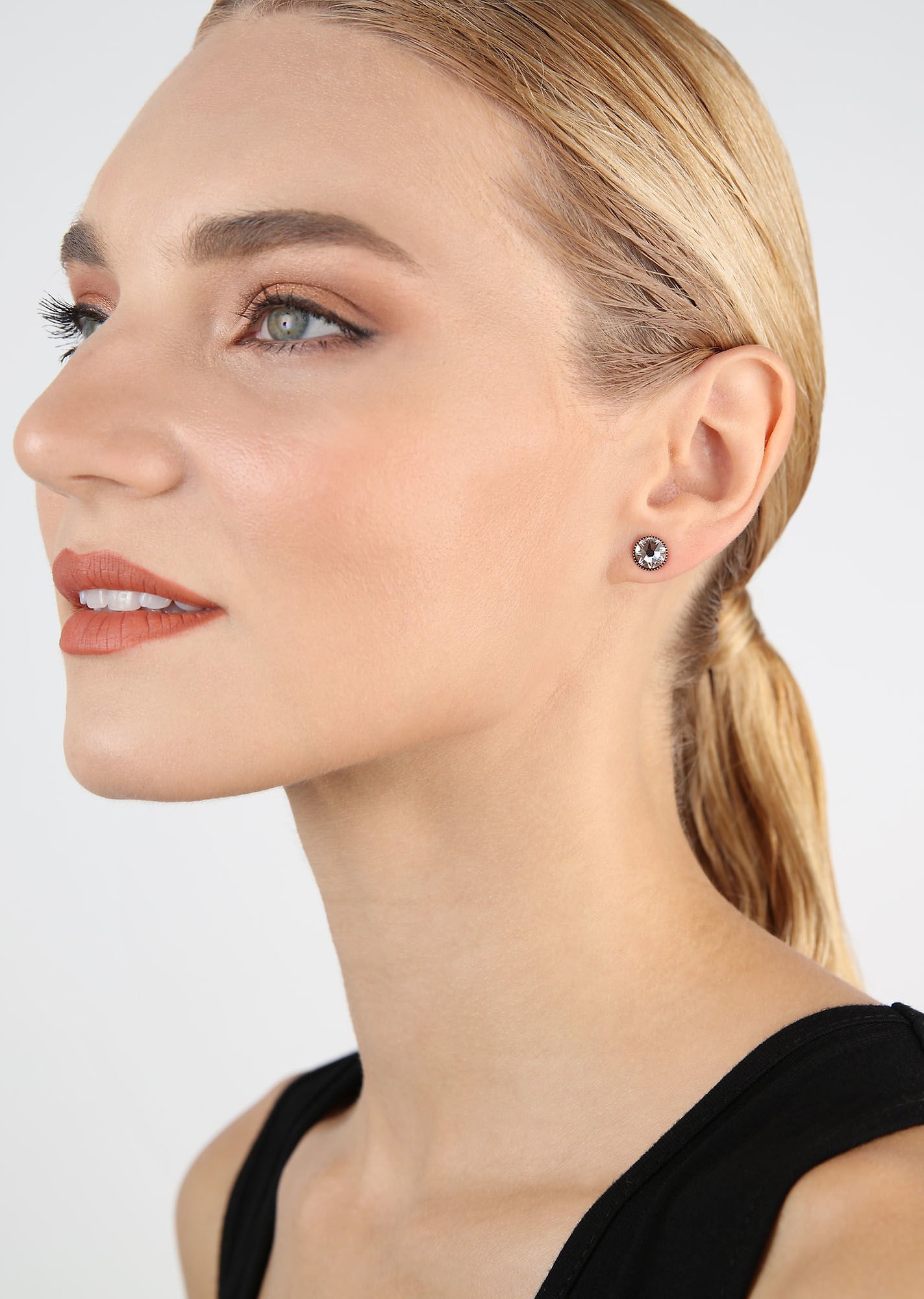 image pour Clou d'oreille plat Black Jack Beige silk SS 34