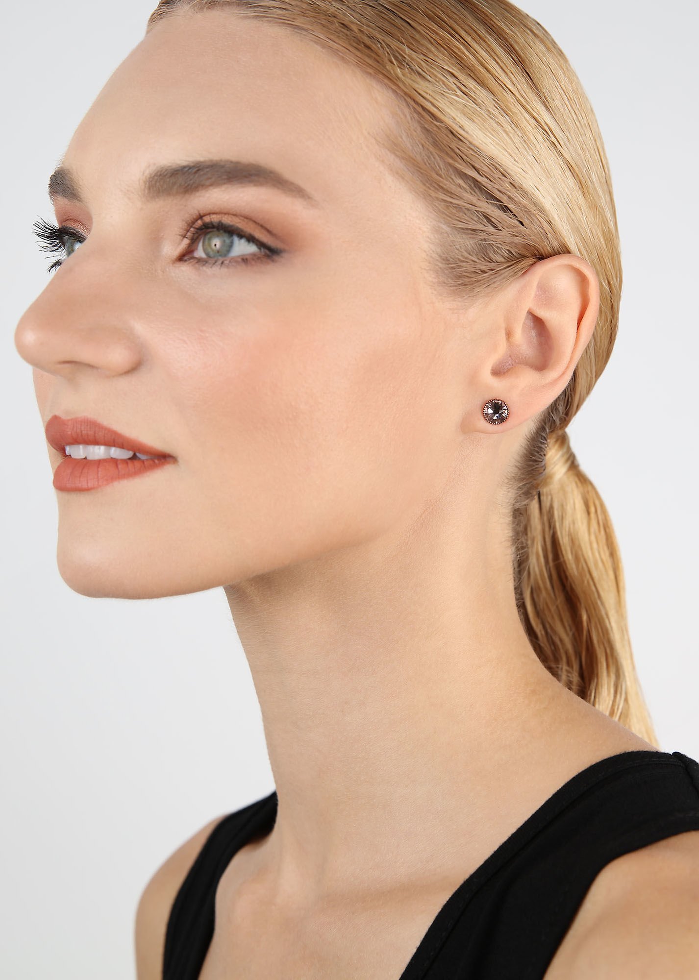 для изображений серьги гвоздики Black Jack Pink vintage rose SS 34