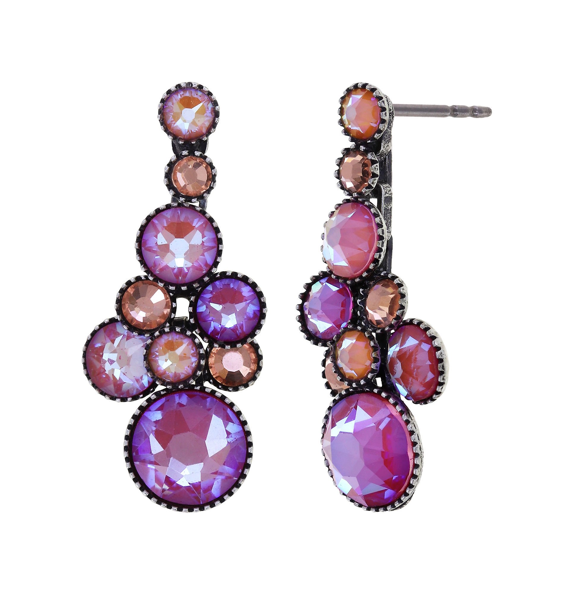 image for Earring Stud Dangling Water Cascade Pink  