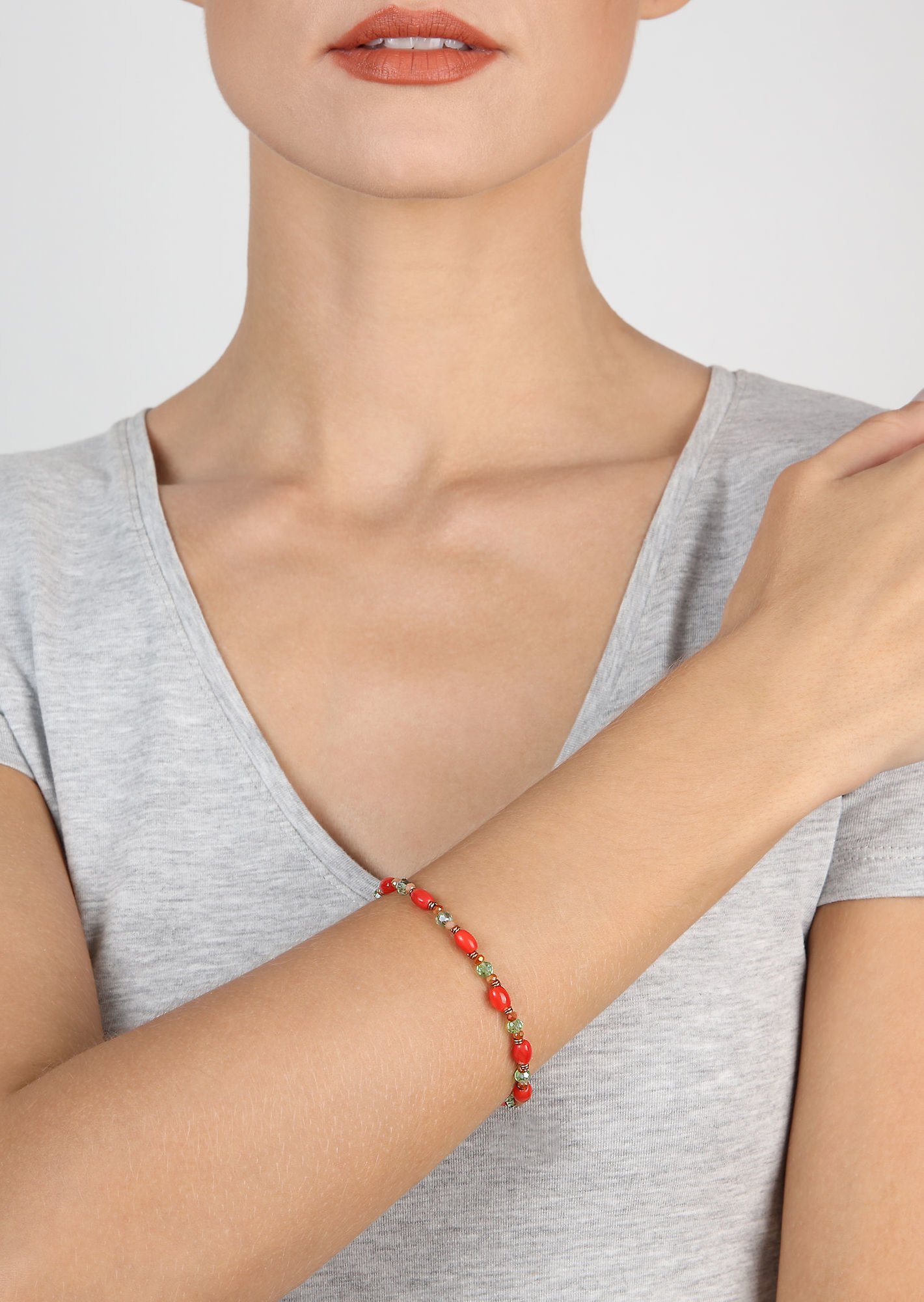 image pour Bracelet élastique Petit Glamour d´Afrique Multi / Orange  