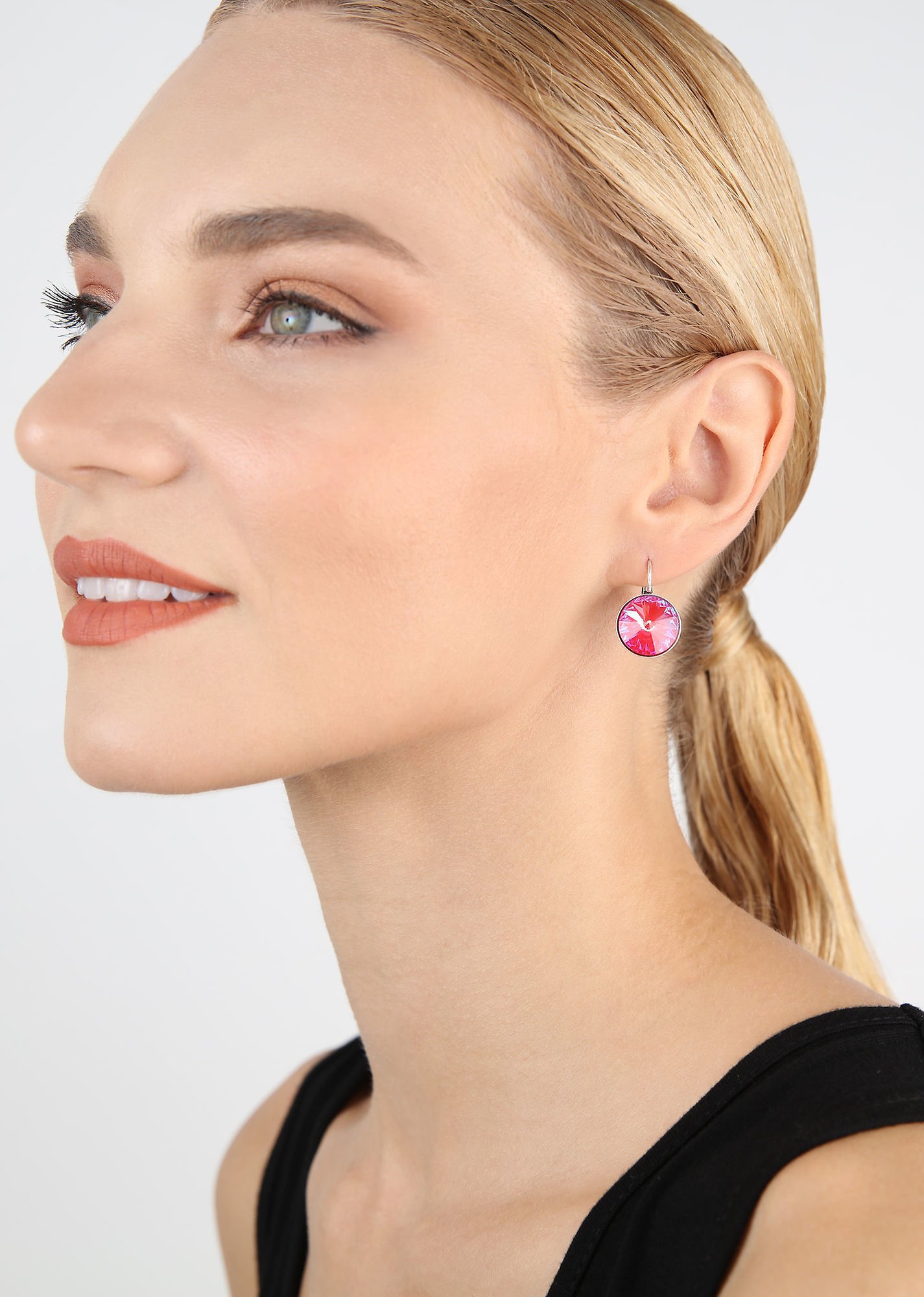 image pour Boucles d'oreilles Eurowire Rivoli Rouge crystal royal red delite 14mm