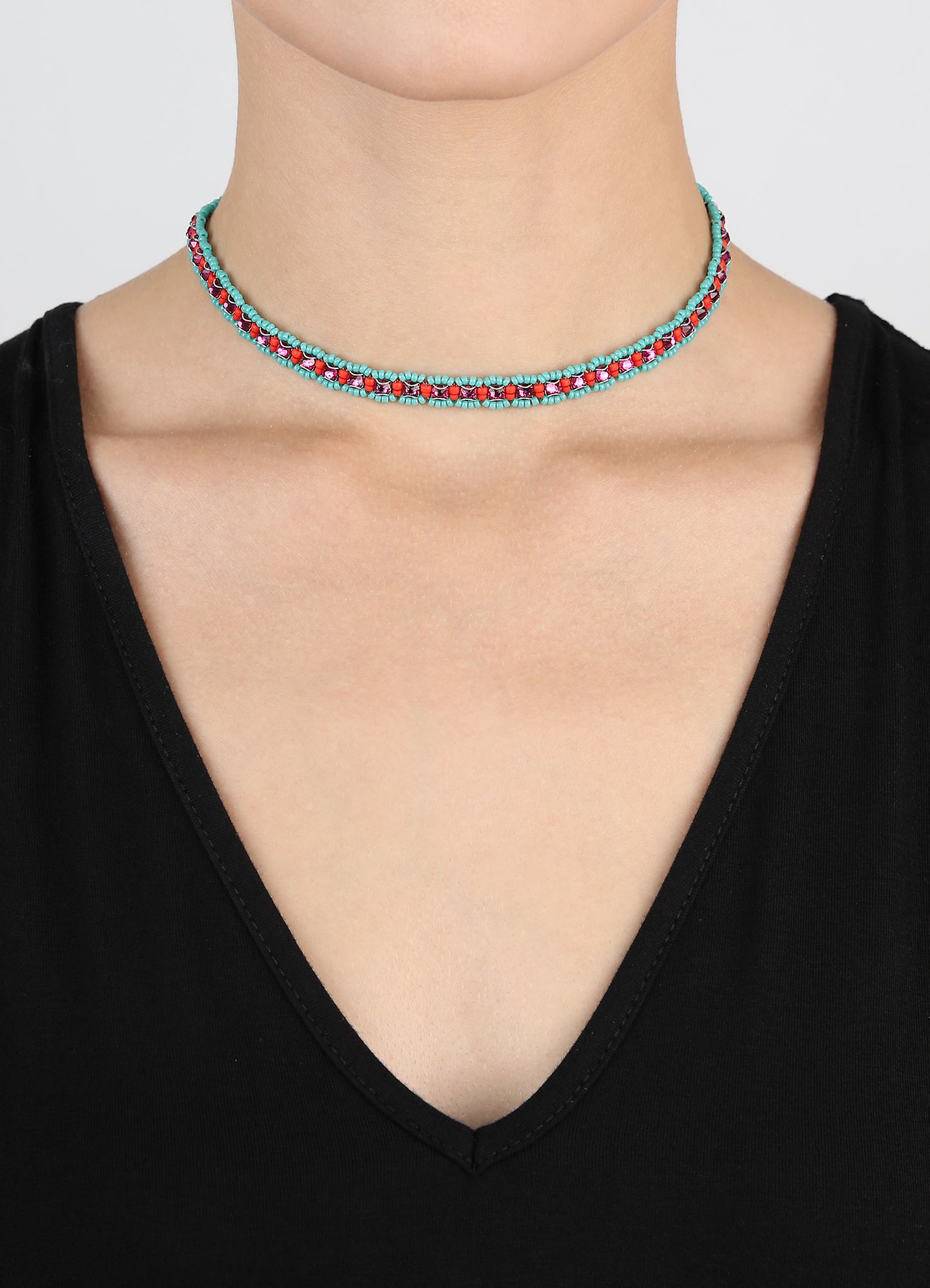 image for Necklace Festival de Luxe Green / Red  