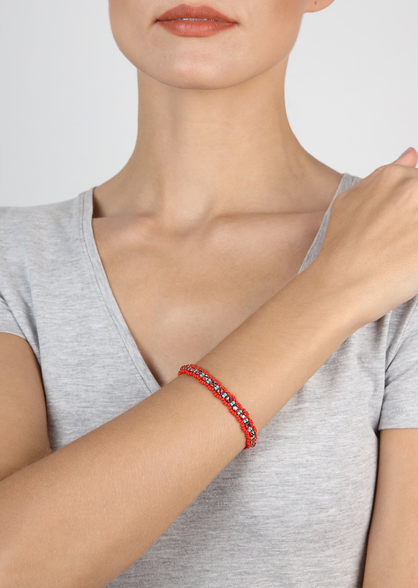 Bild für Armband Festival de Luxe korallenfarbig / grün  