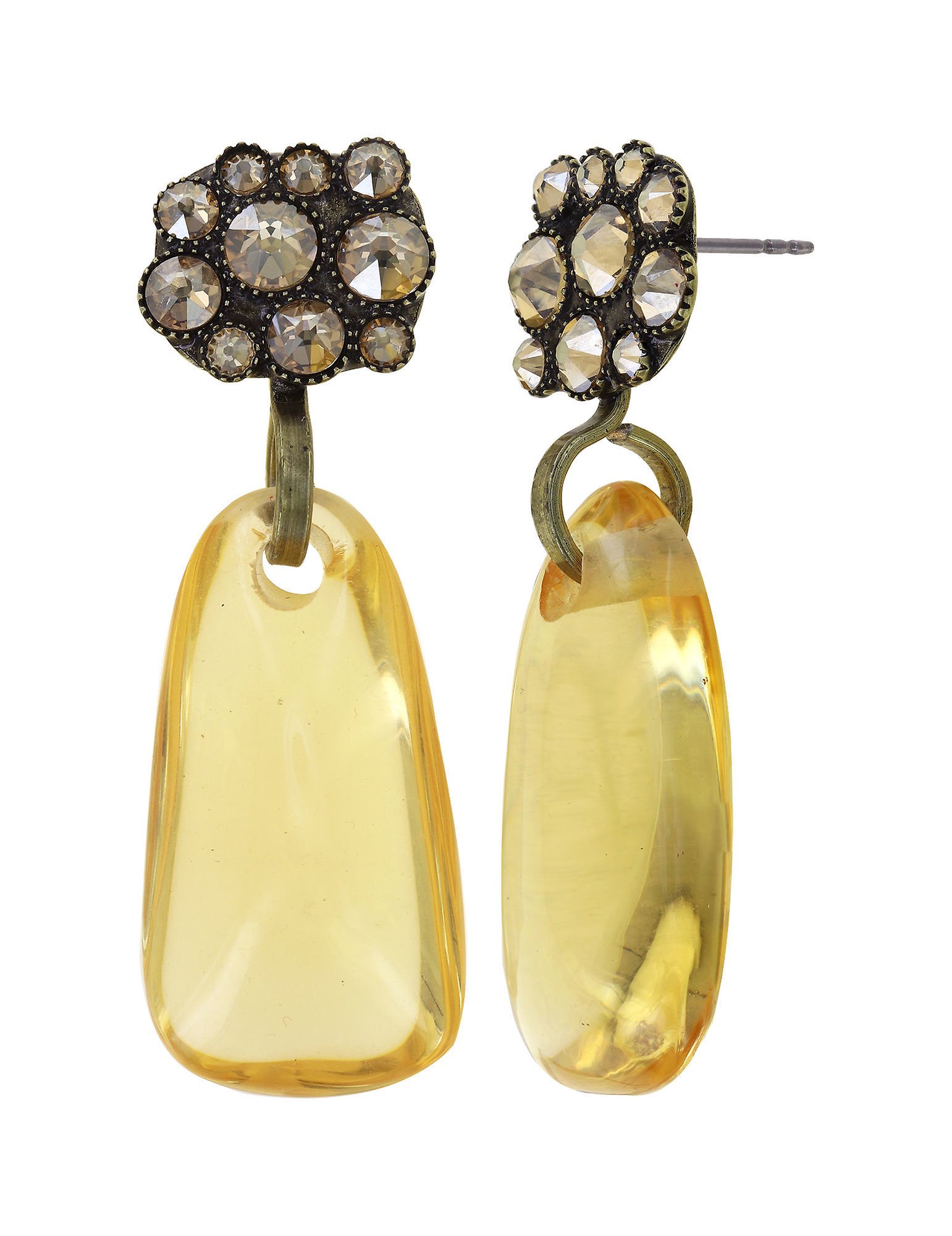 image for Earring Stud Dangling Earth, Wind and Business Beige  