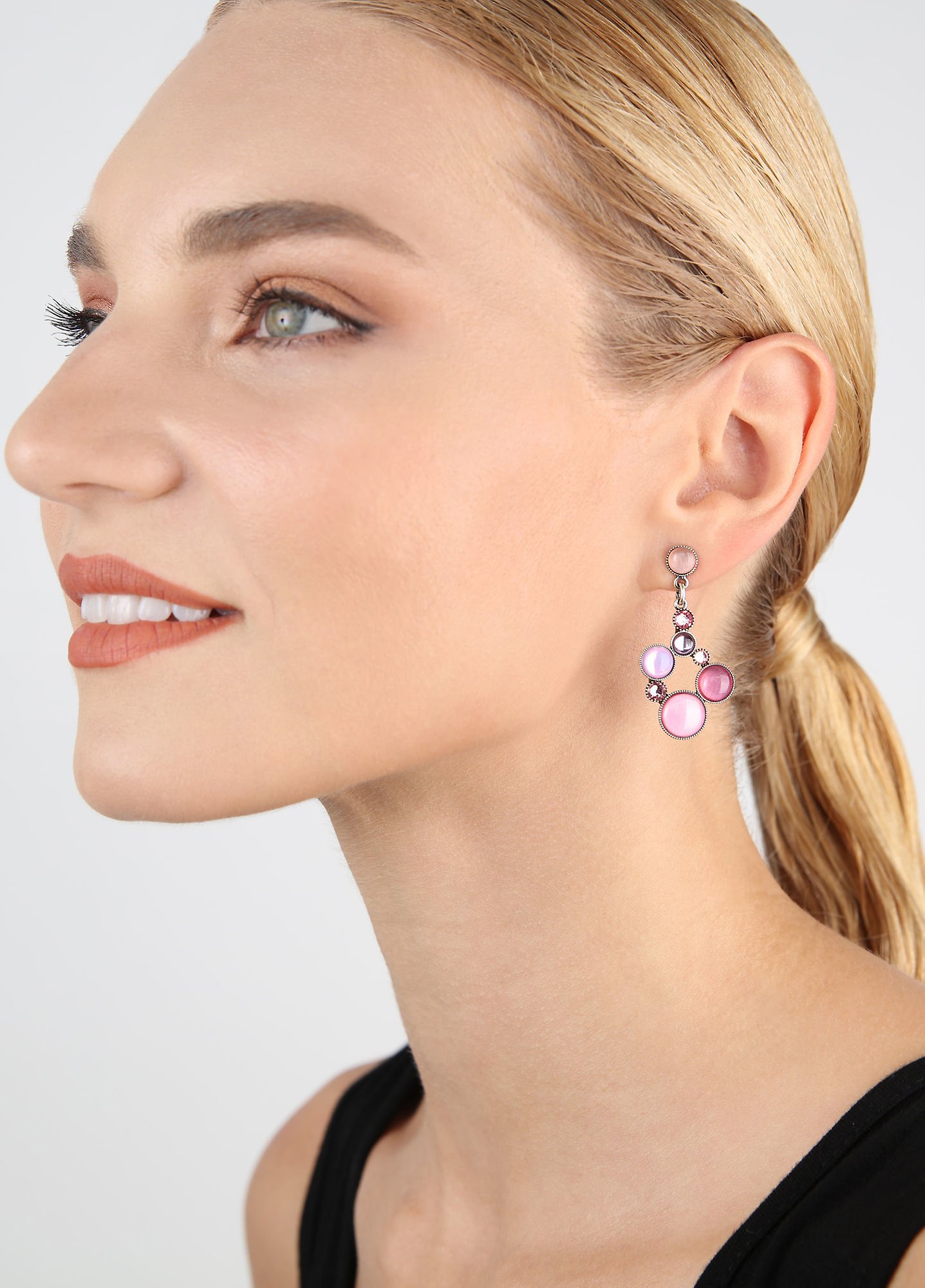 Bild für Ohrstecker baumelnd Shopping Drops Pink / Lila  