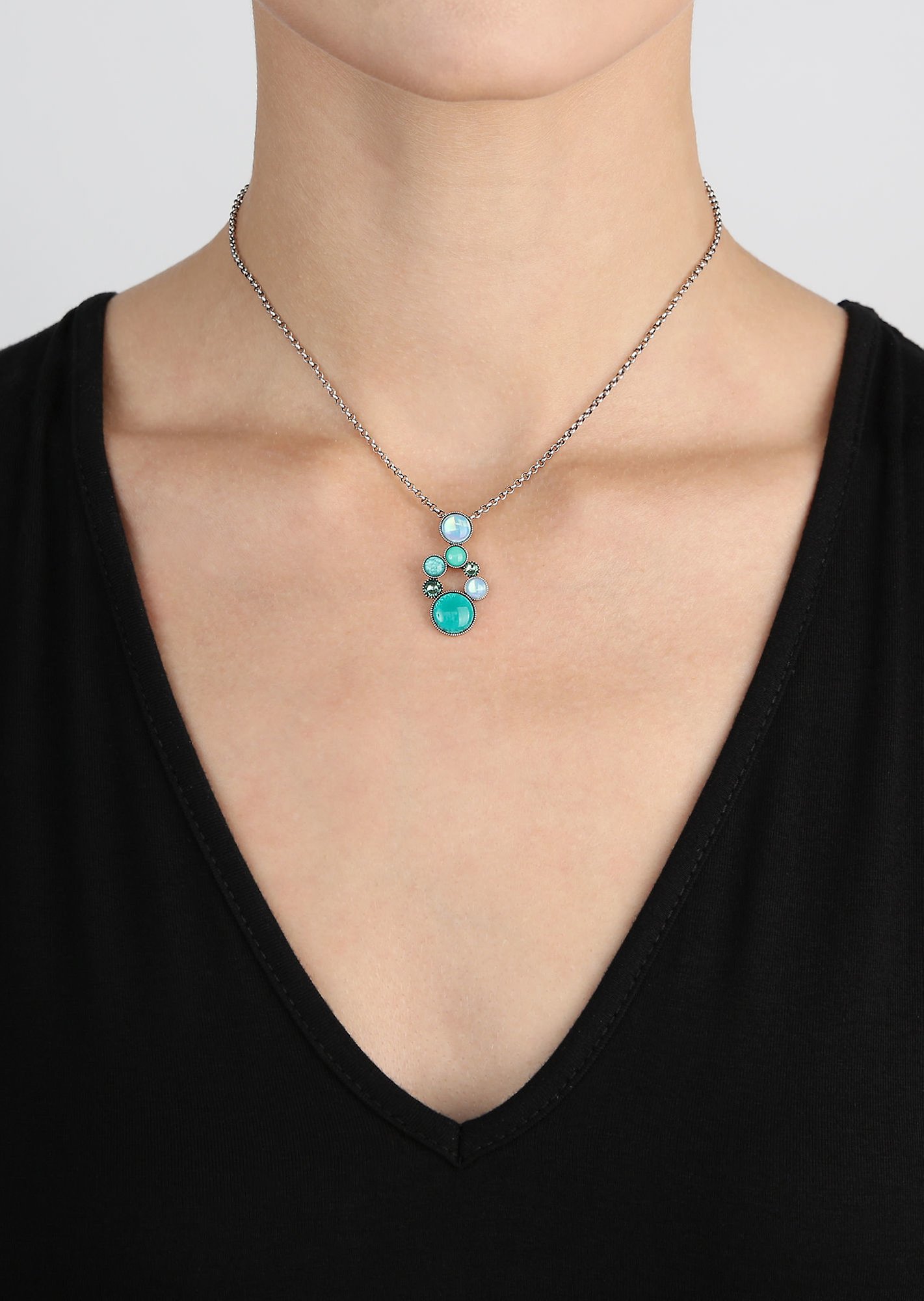 image pour Collier pendant Shopping Drops Bleu / Vert  