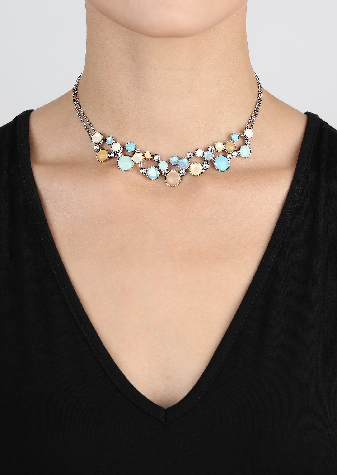 image pour Collier Shopping Drops Bleu / Marron  