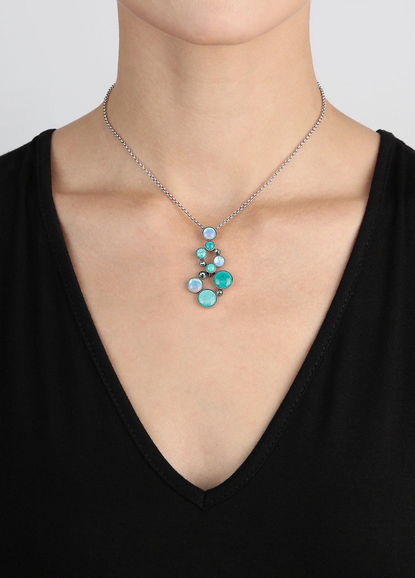 image for Necklace pendant Shopping Drops Blue / Green  