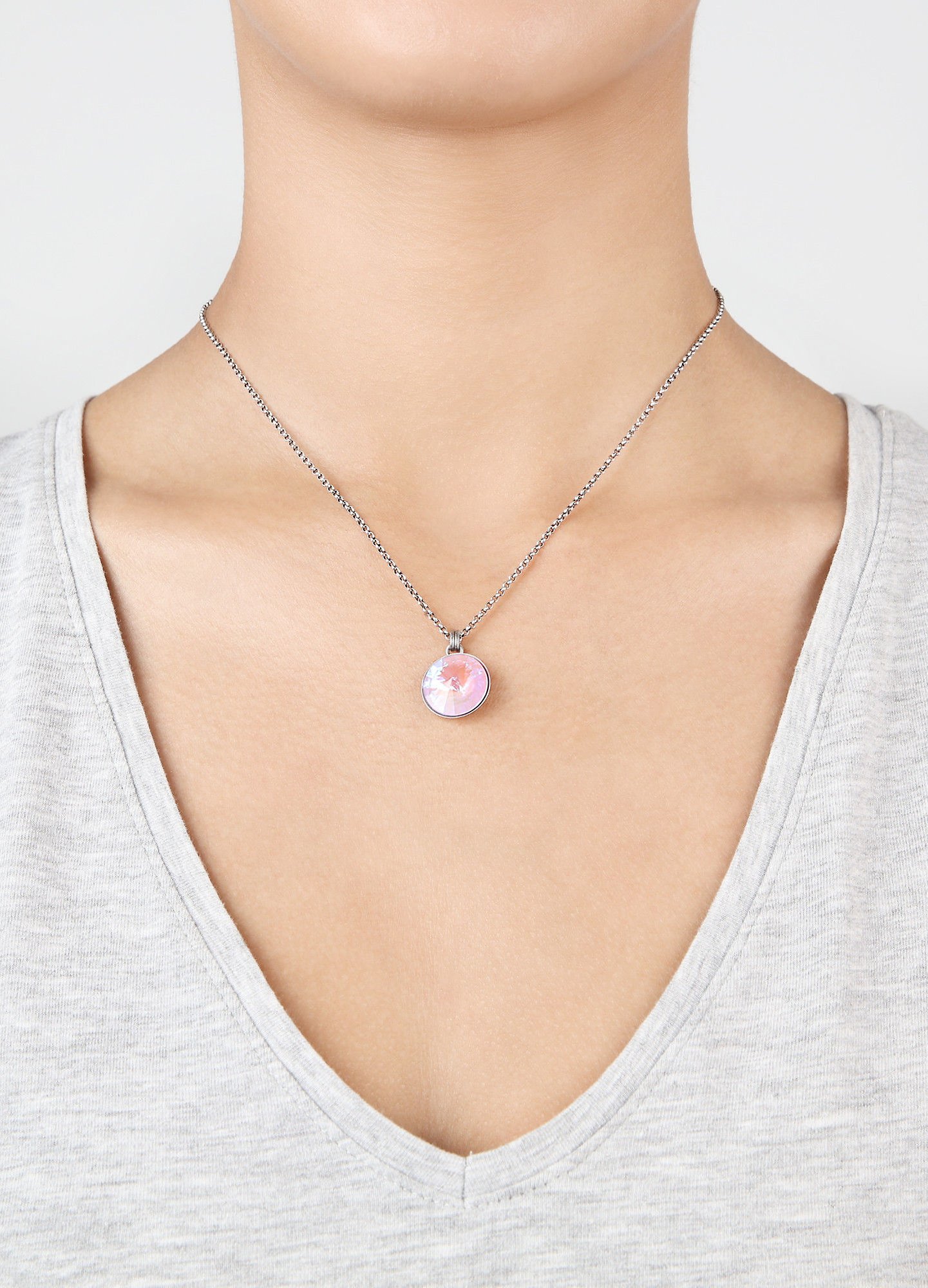 image pour Collier pendant Rivoli Lila crystal lavender de lite 14mm