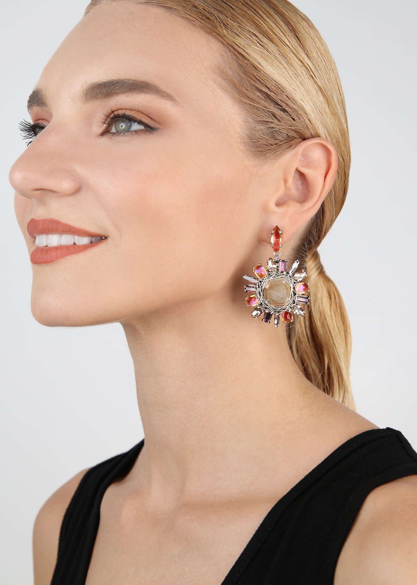 image pour Clou d'oreille pendant Cocktail at the Beach Rose / Marron  size M