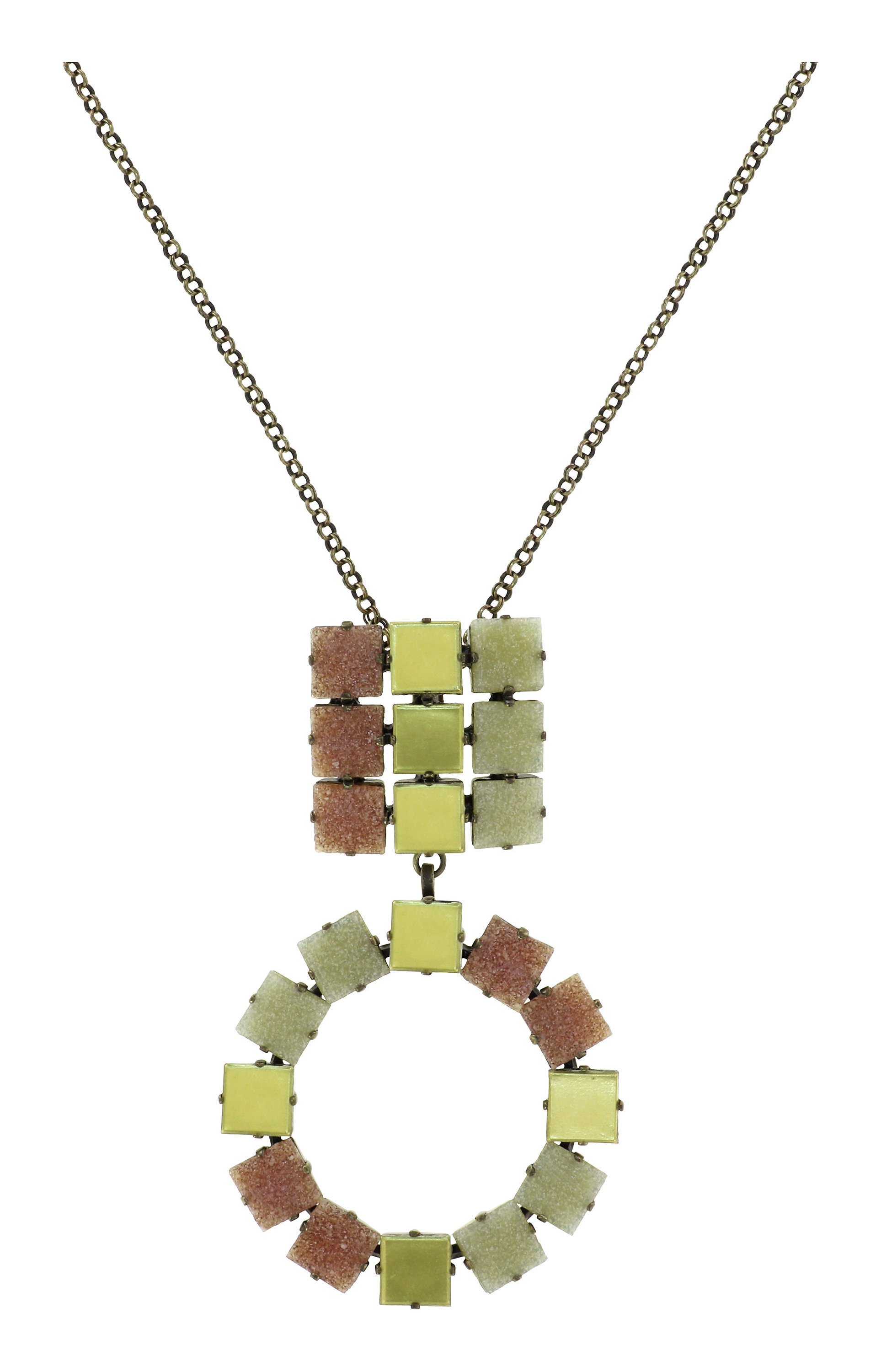 image for Necklace Pendant (Long) Cleo Beige / White  