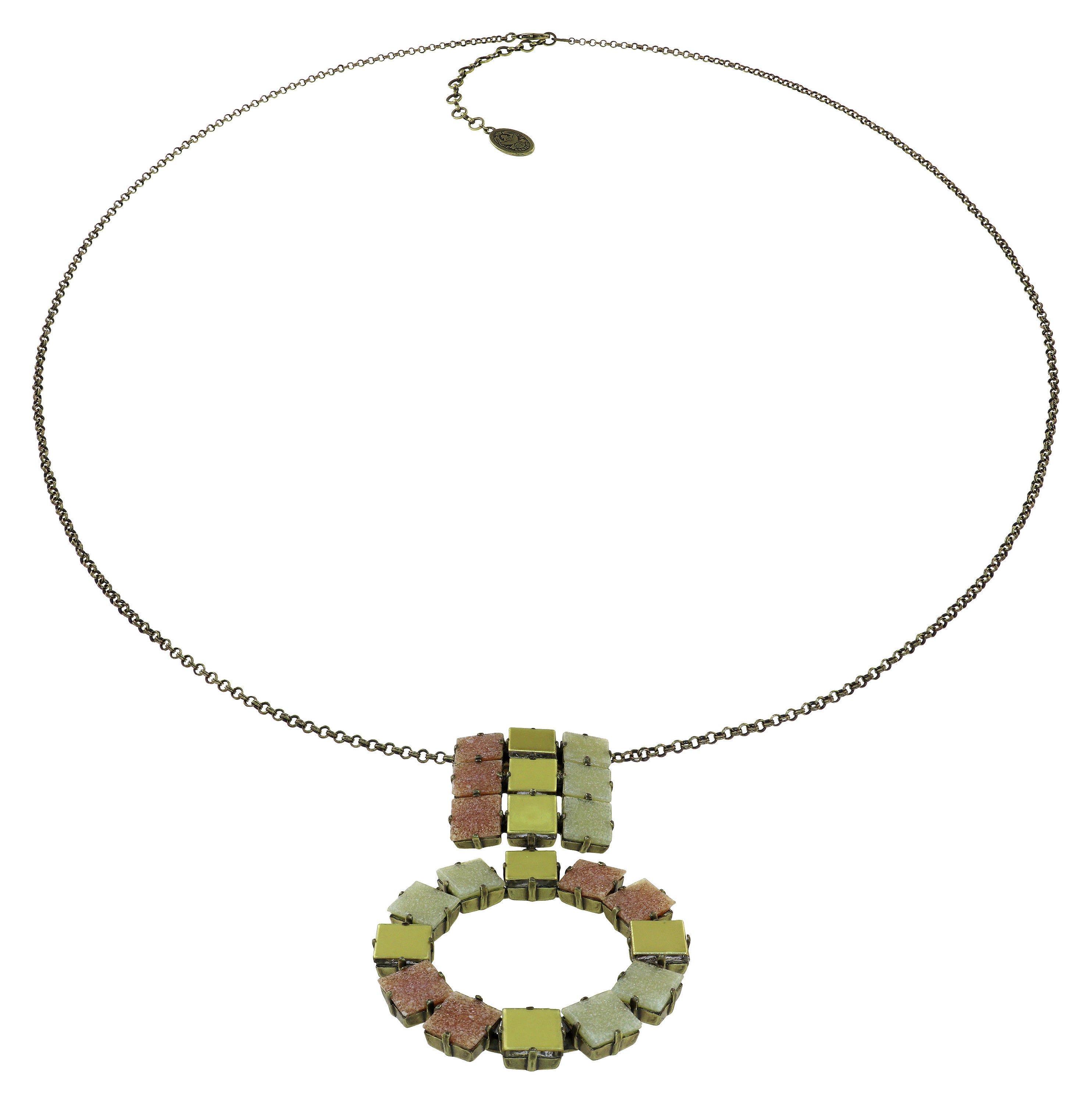 image for Necklace Pendant (Long) Cleo Beige / White  