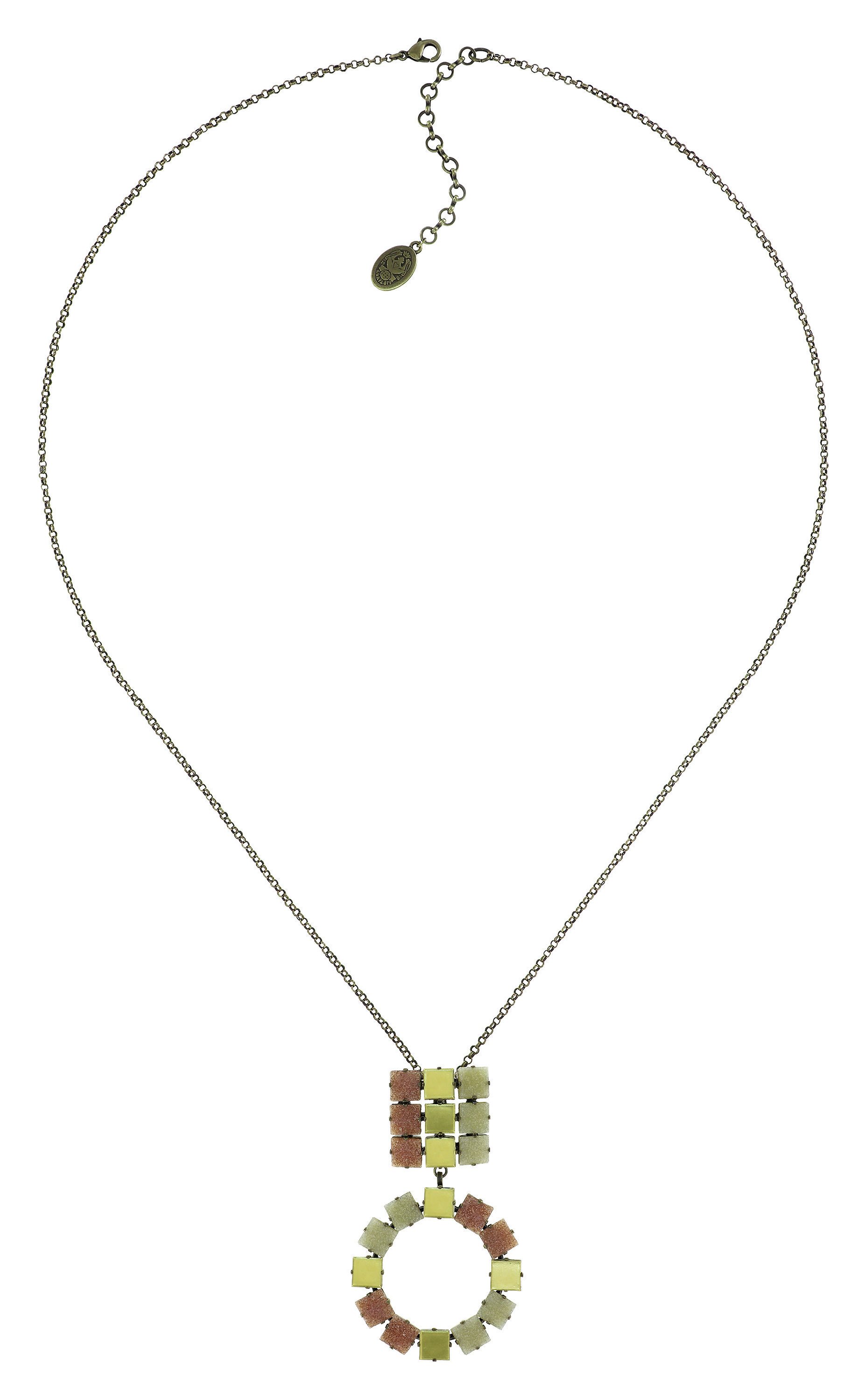 image for Necklace Pendant (Long) Cleo Beige / White  