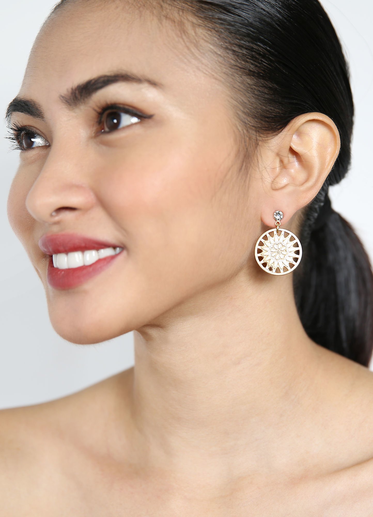 image for Earring Stud Dangling Rosone Gold  size M