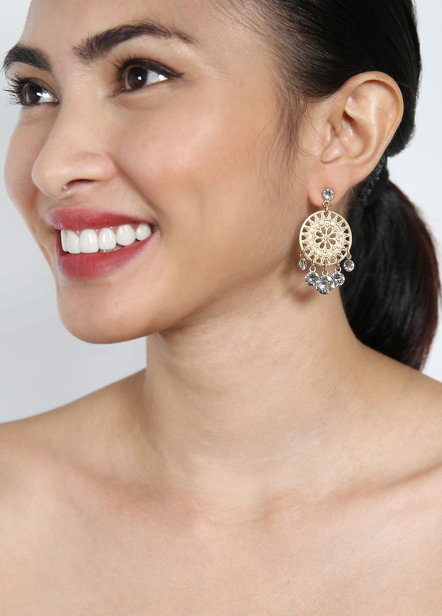 image for Earring Stud Dangling Rosone Gold  size M