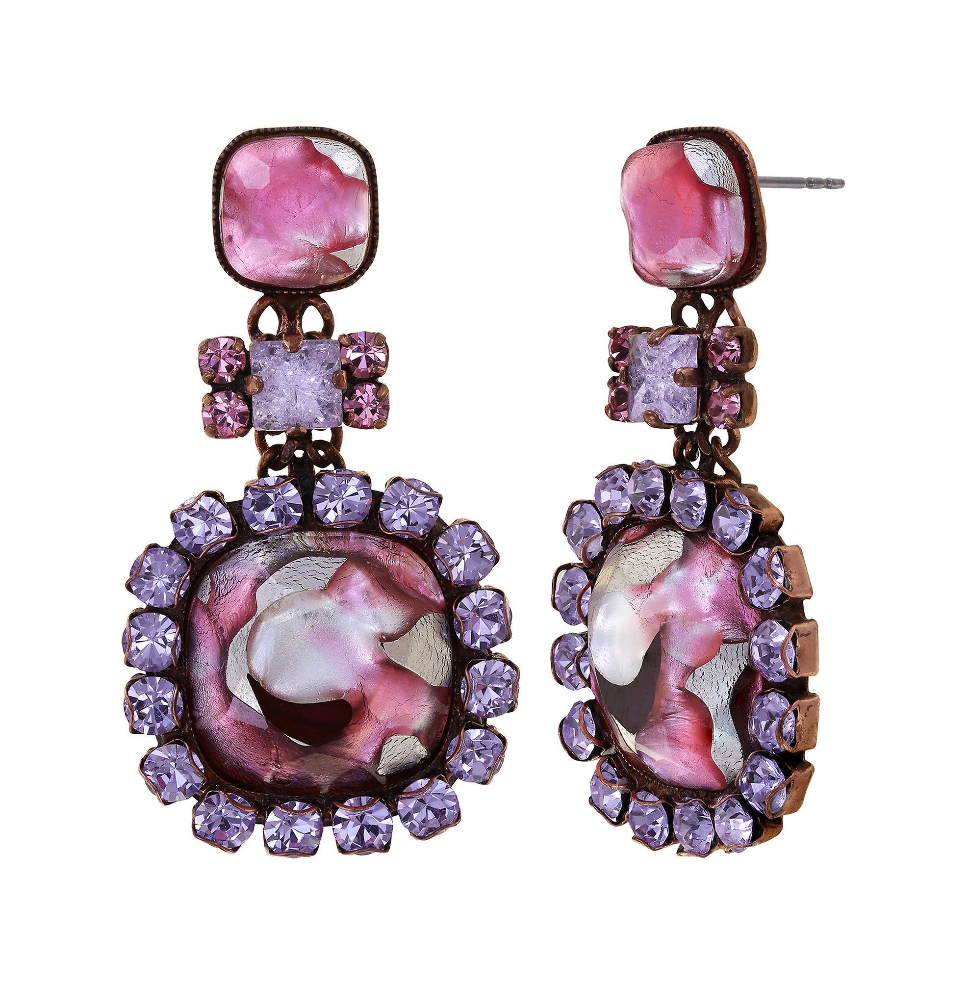 image for Earring Stud Dangling Tea with Taylor Pink / Lila  size 2XL