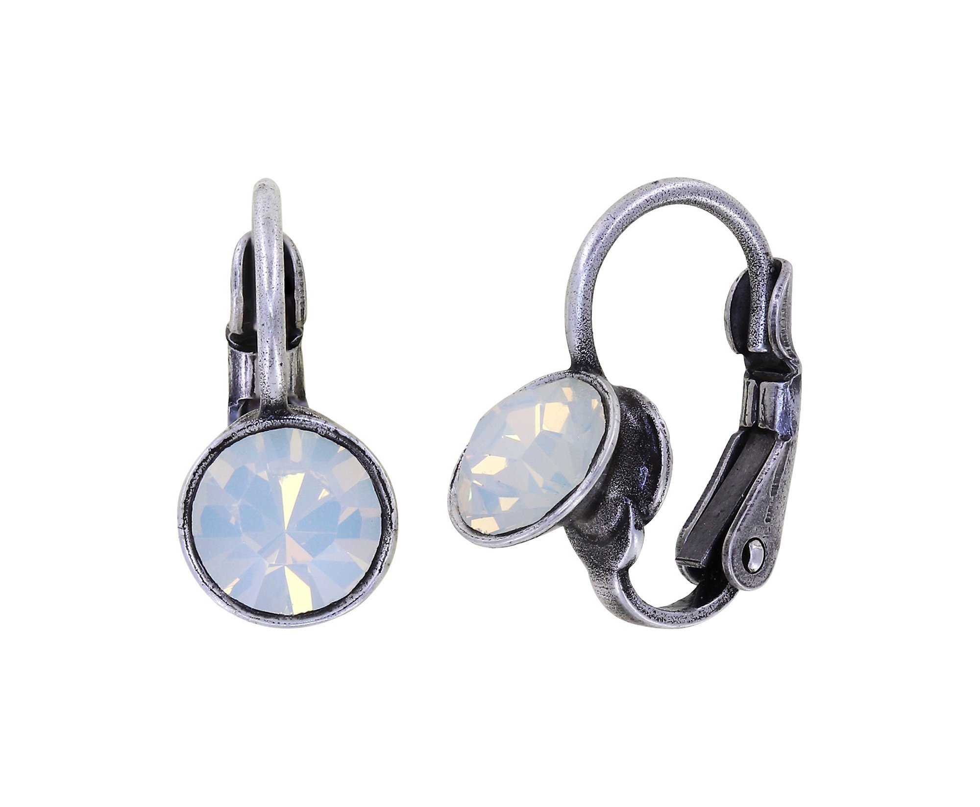 image pour Boucles d'oreilles Eurowire Black Jack Blanc white opal SS 29