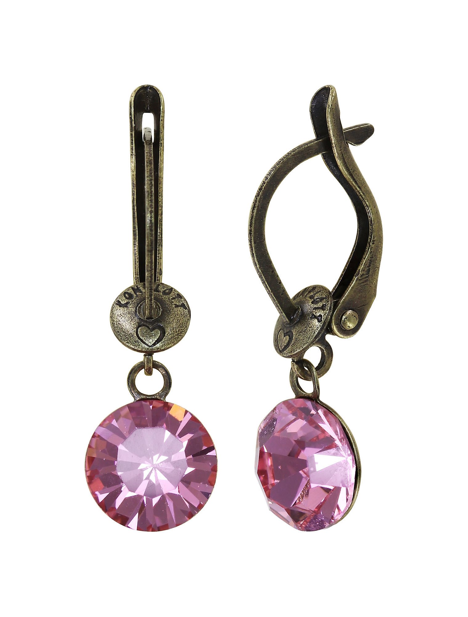 image for Earring Dangling Black Jack Pink light rose SS 39