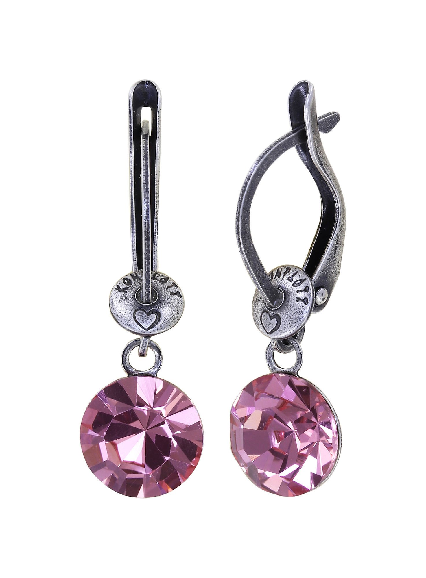 image pour Boucles d'oreilles pendantes Black Jack Rose light rose SS 39