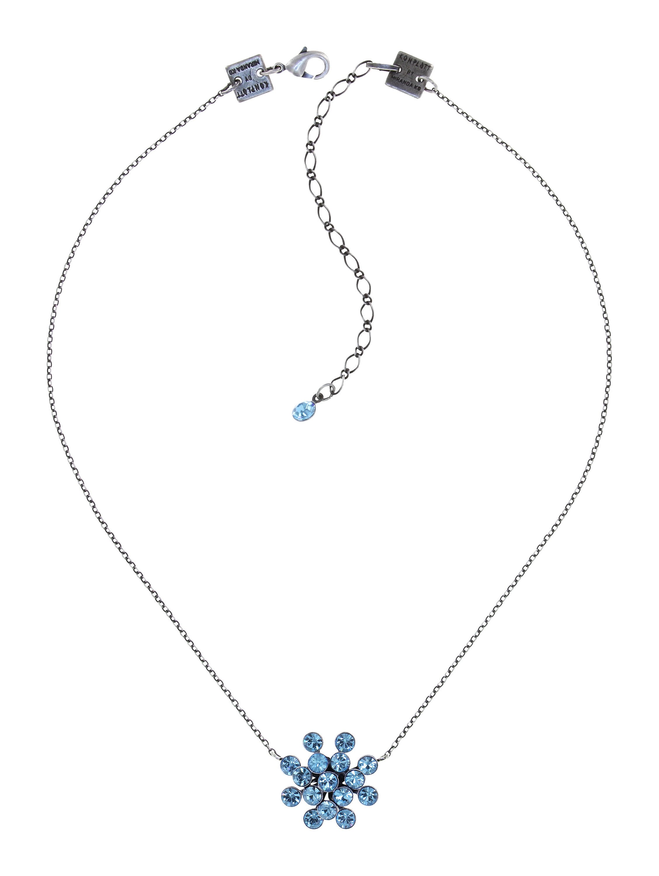 Bild für Halskette mit Anhänger Magic Fireball Hellblau Aquamarin Classic Size (21mm Ø)