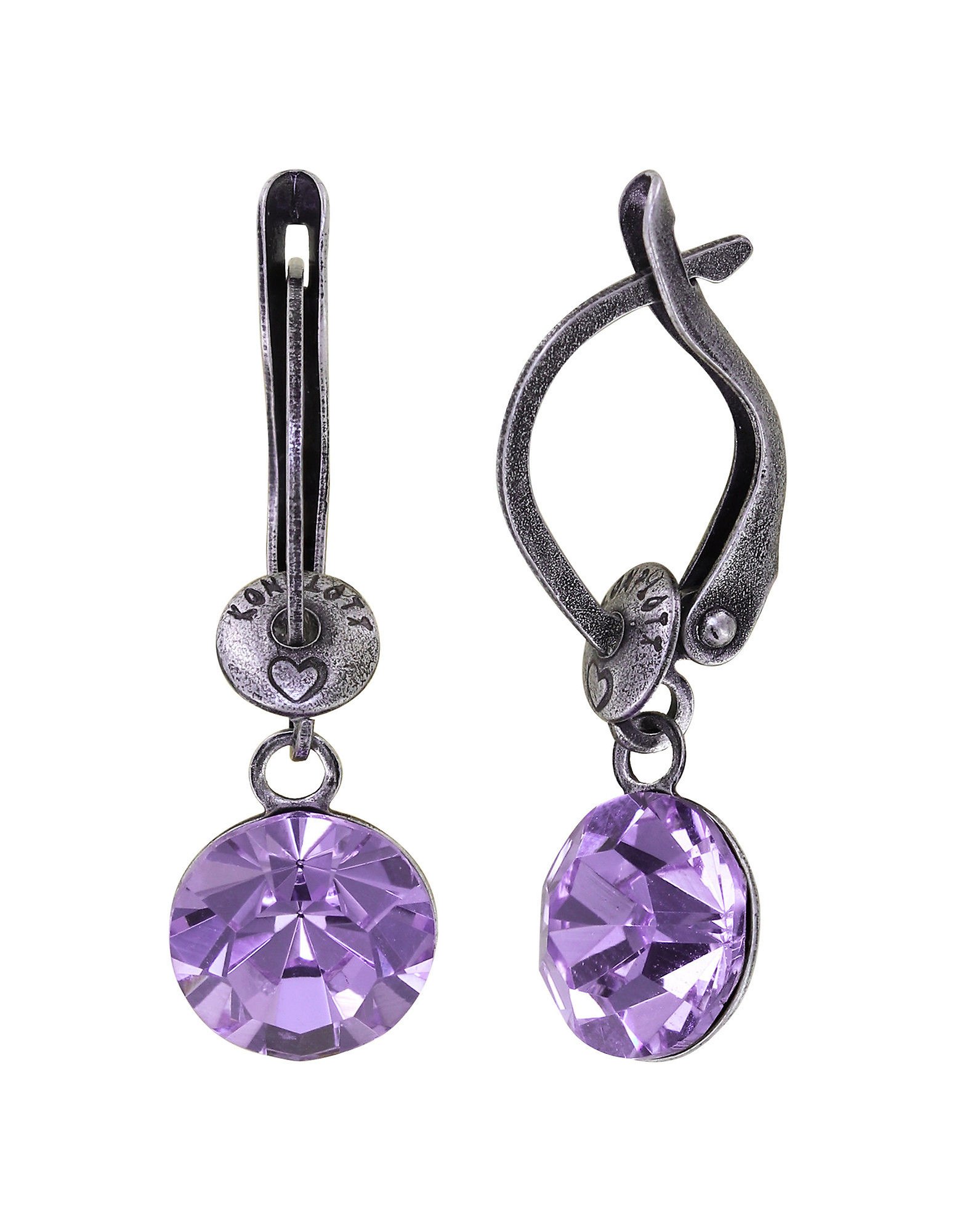image for Earring Dangling Black Jack Lila violet SS 39