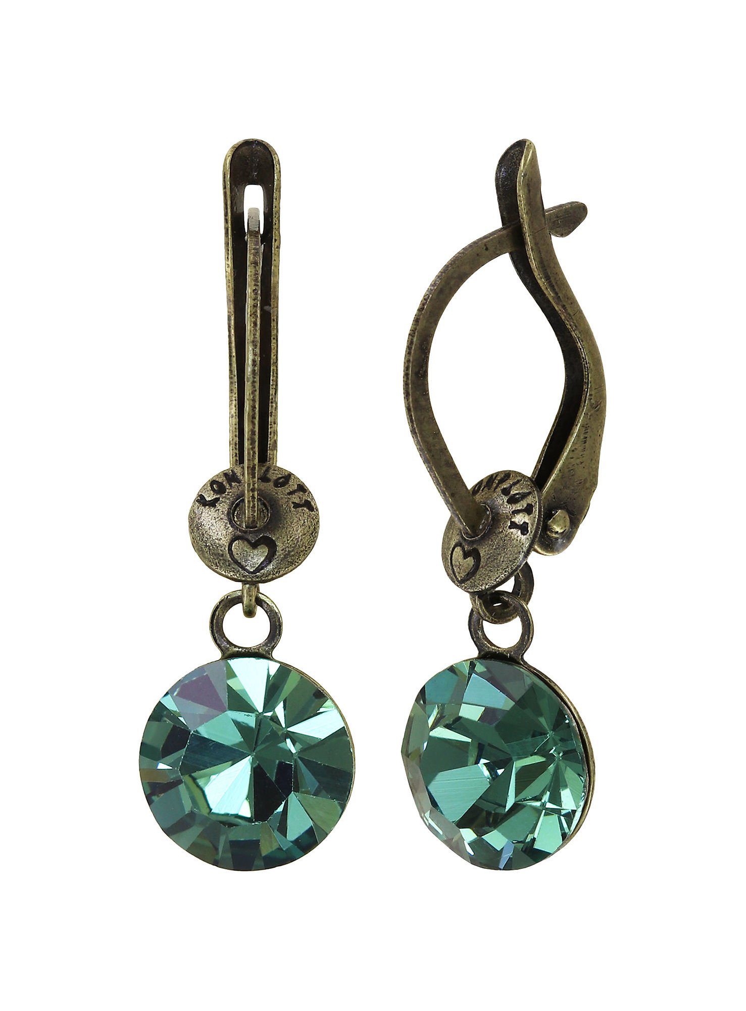 image pour Boucles d'oreilles pendantes Black Jack Vert erinite SS 39