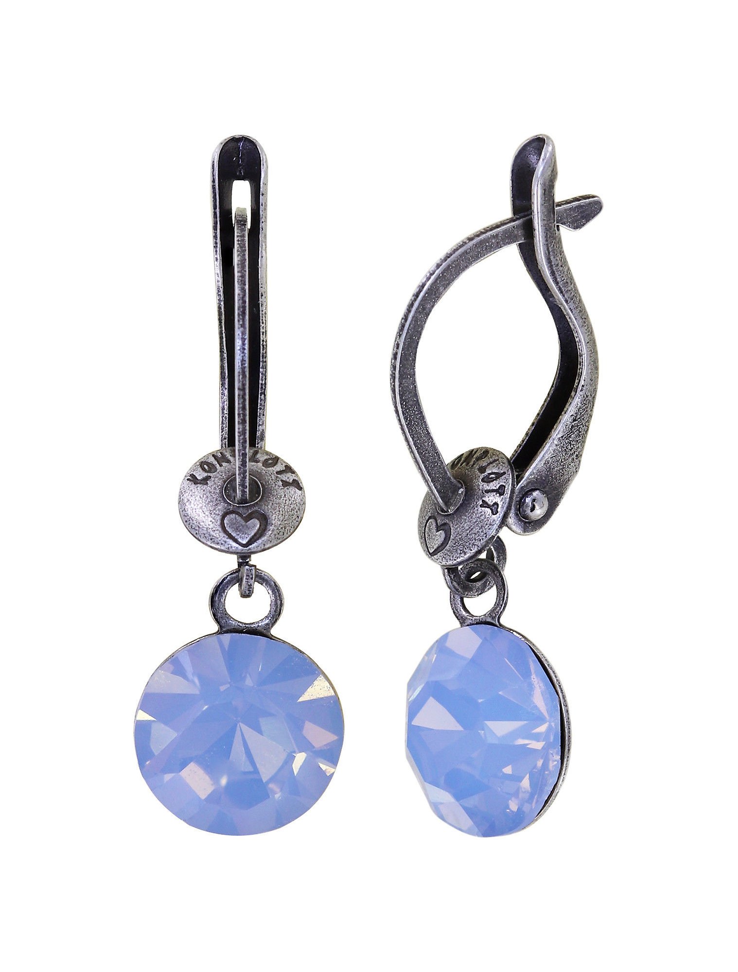 image for Earring Dangling Black Jack Light Blue lt. sapphire opal SS 39